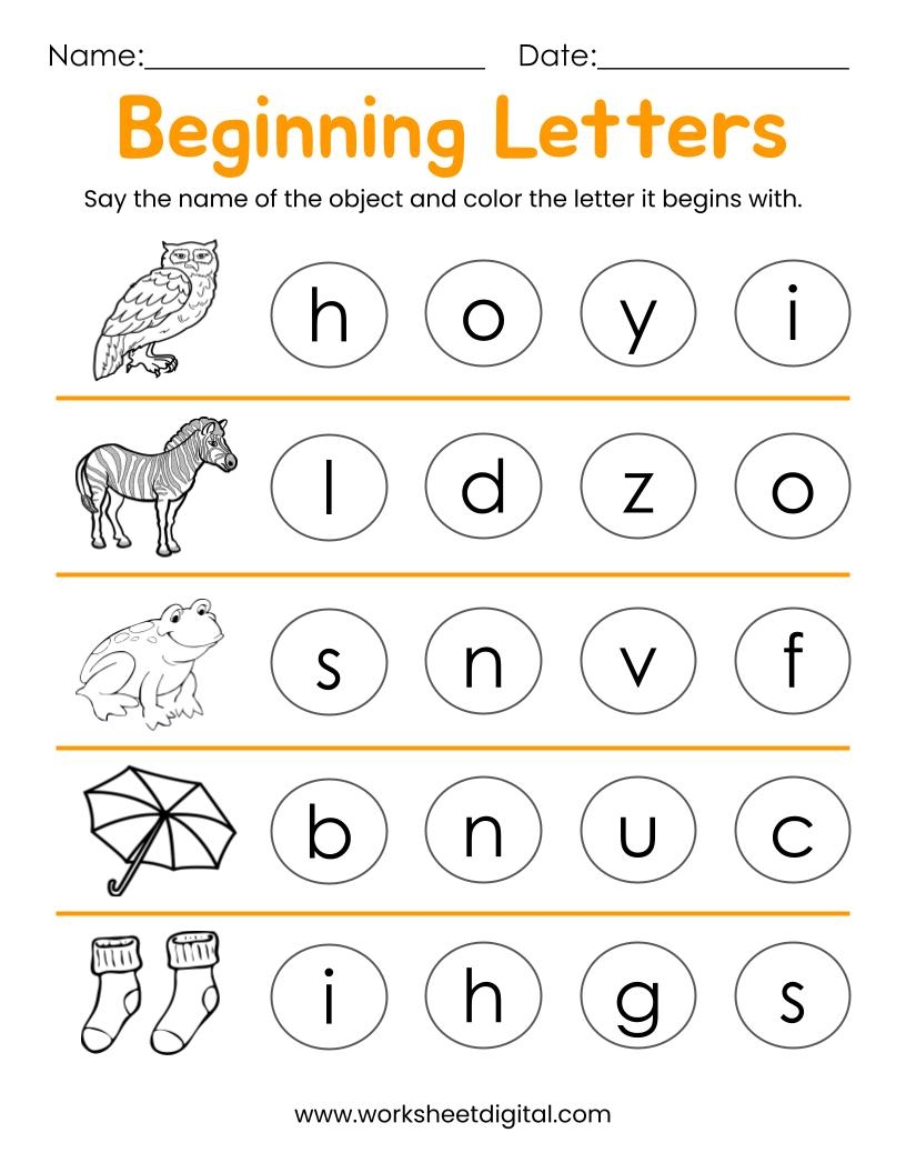 Printable Worksheets For Kindergarten Letters