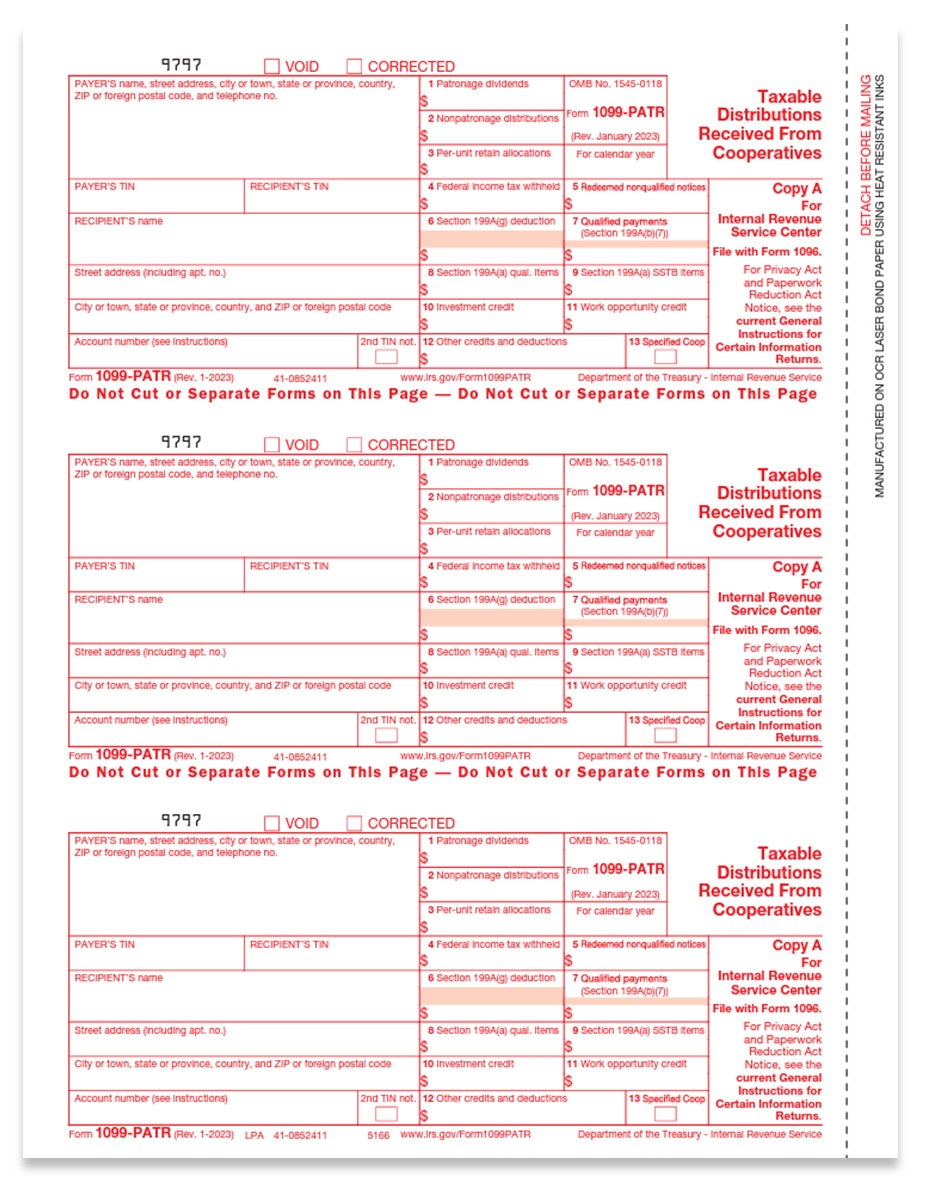 1099PATR IRS Forms For Distributions Copy A DiscounTaxForms