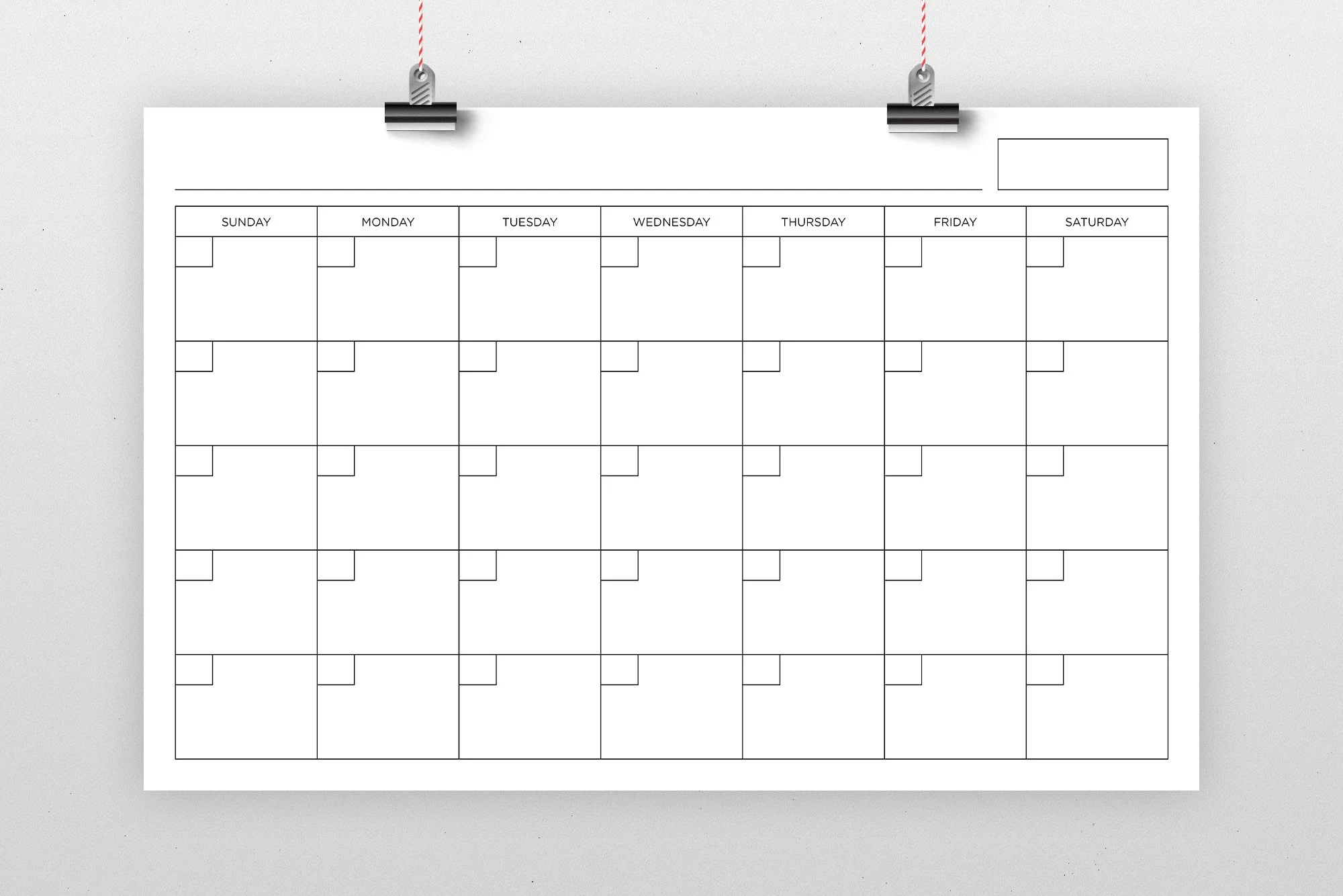 11x17 Inch Blank Calendar 11 X 17 Printable Calendar Calendar 
