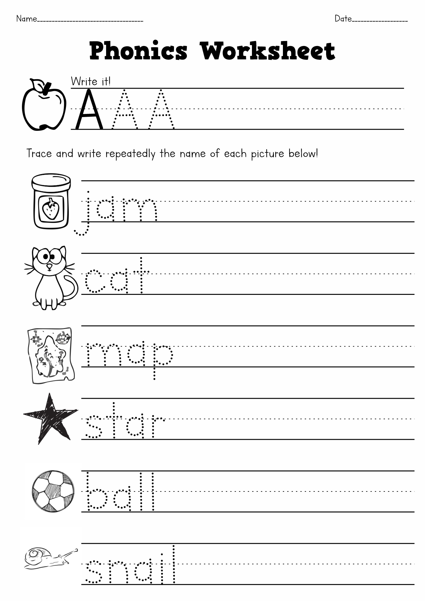 Printable Phonics Worksheets For 1st Grade