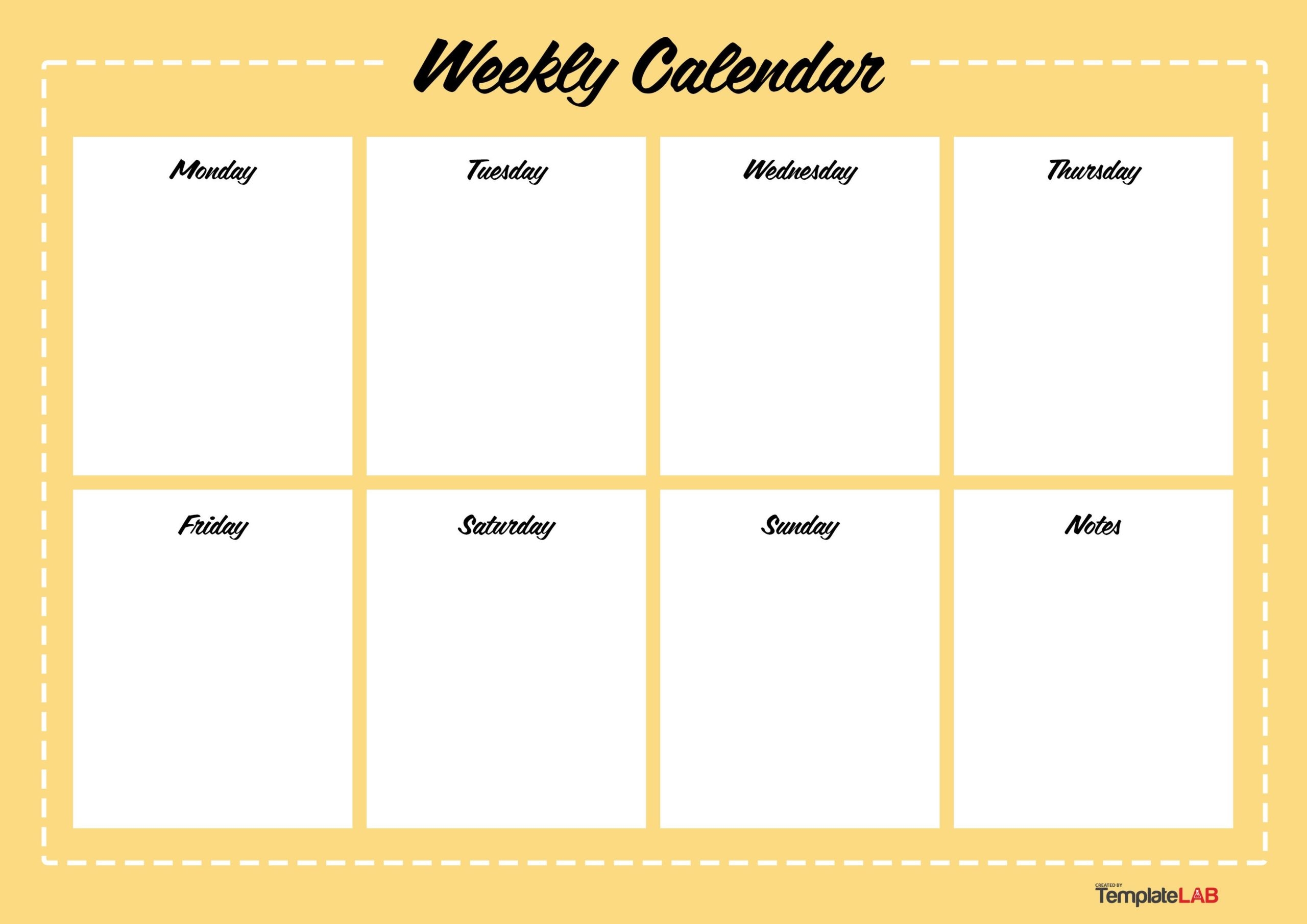 Fill In Blank 7 Day Printable Weekly Schedule Template