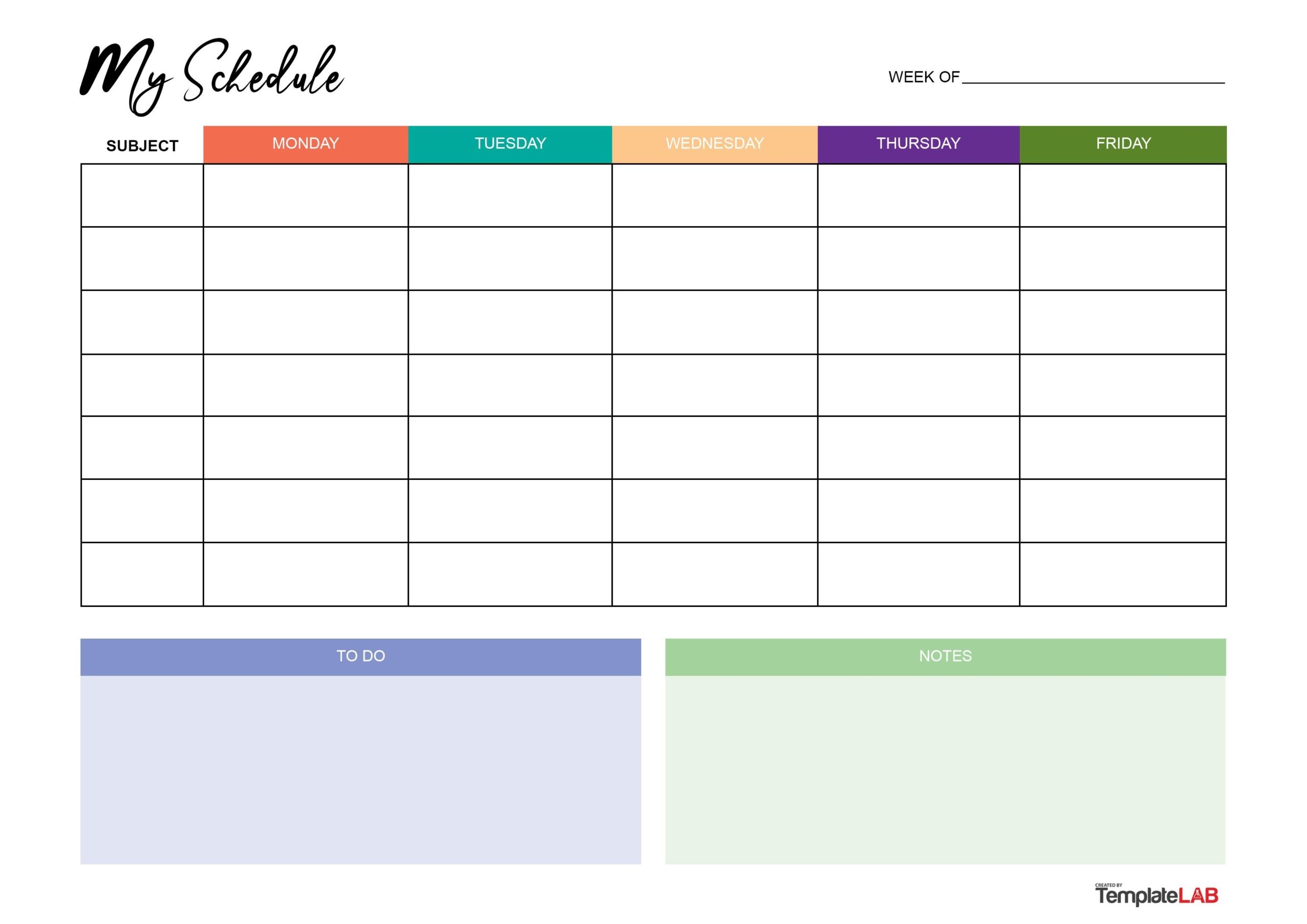 Printable Blank Weekly Calendar