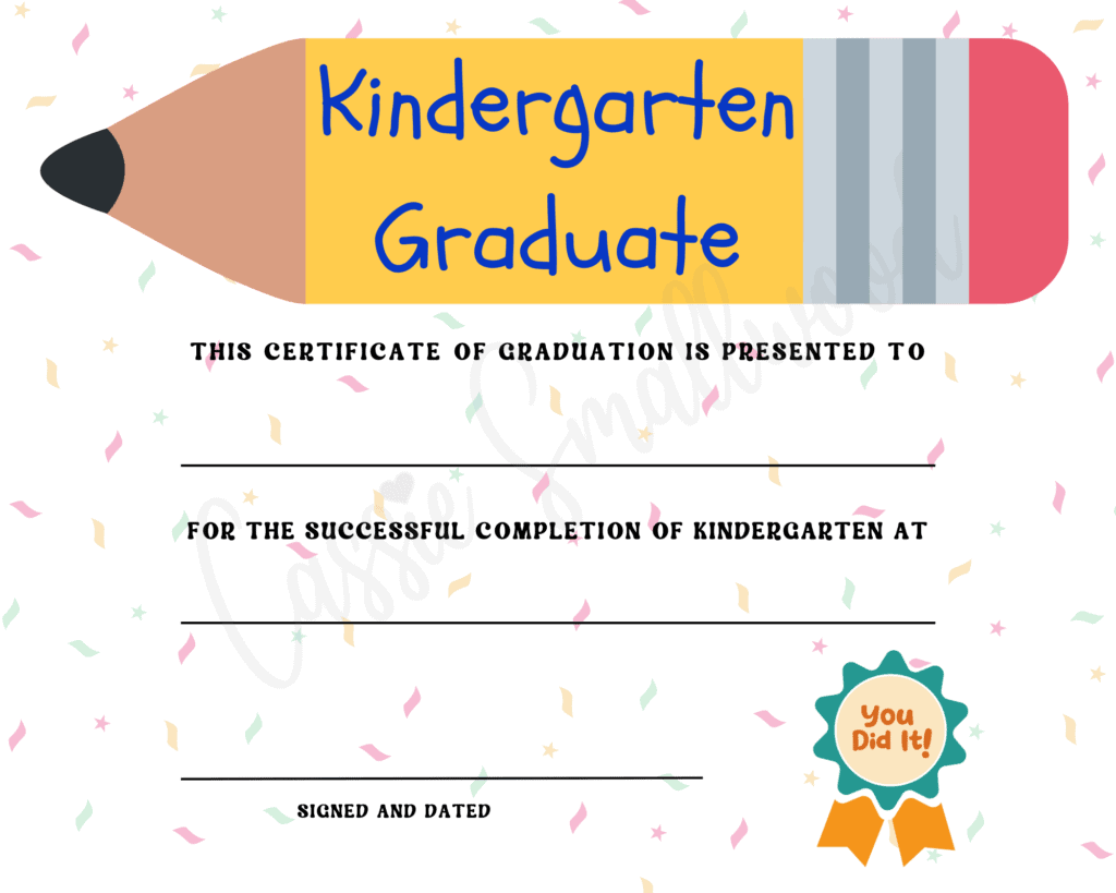20 Preschool And Kindergarten Graduation Certificates FREE 