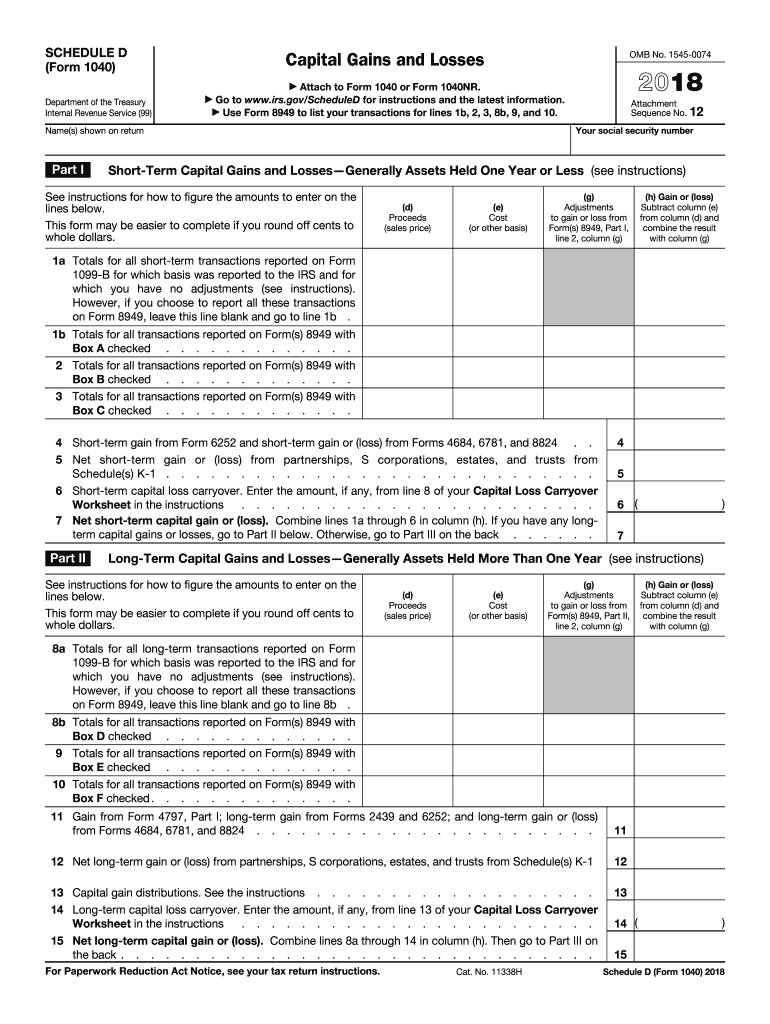 2018 Schedule D Tax Worksheet Fill Out amp Sign Online DocHub