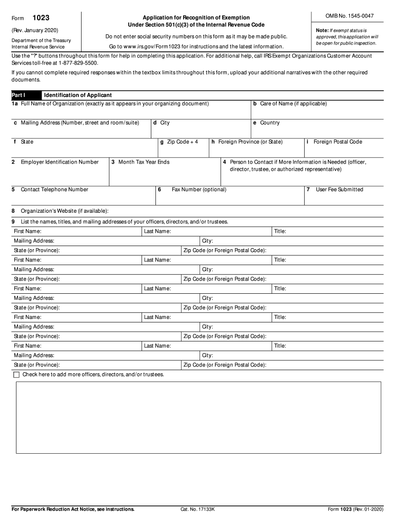 Printable Non Profit Form 501c3