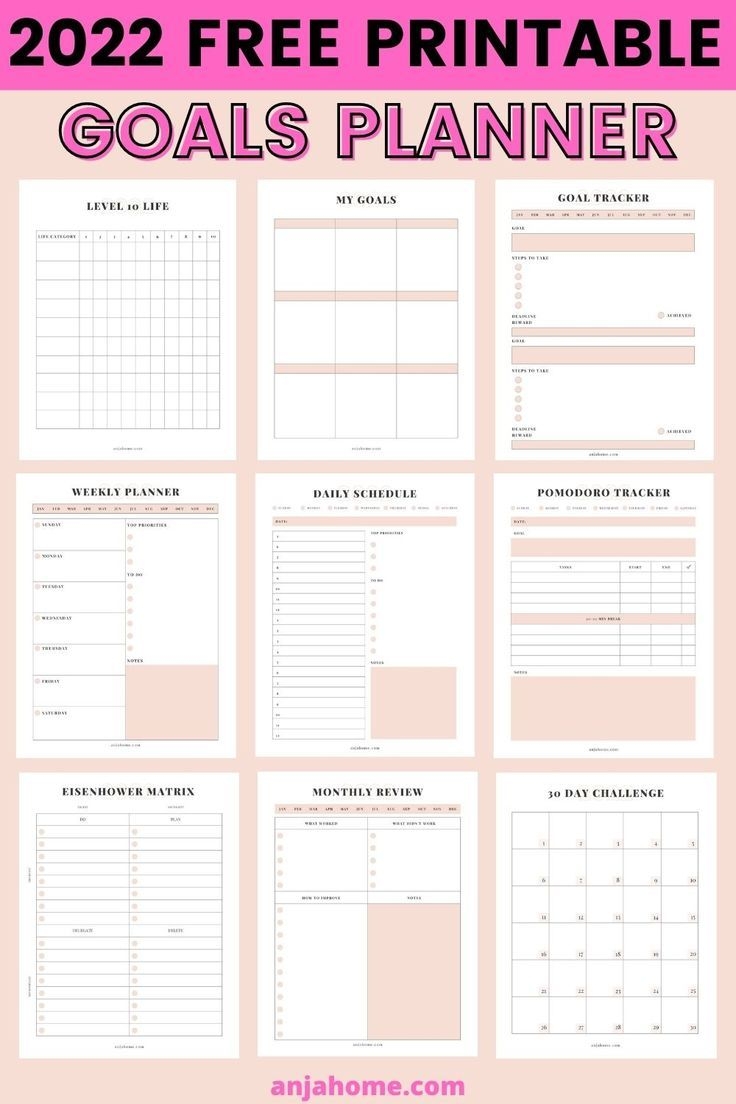 Cute Printable Goal Template