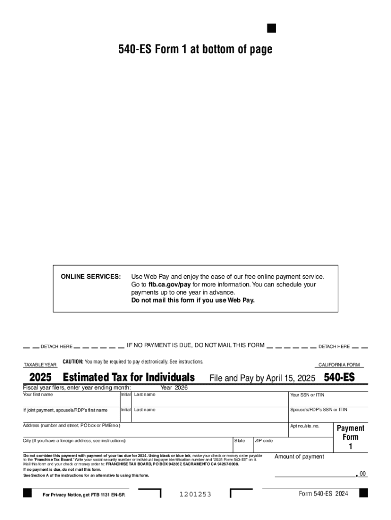 2025 Form CA FTB 540 ES Fill Online Printable Fillable Blank 