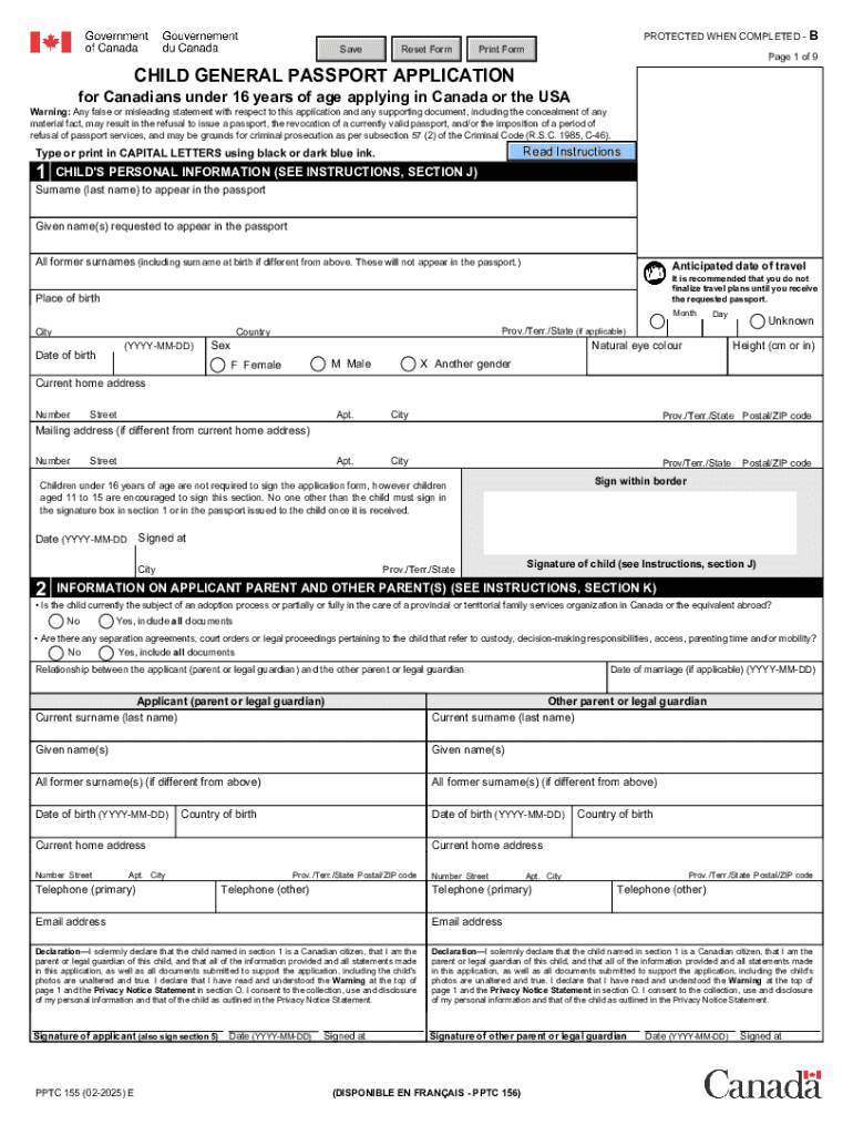 2025 Form Canada PPTC 155 Fill Online Printable Fillable Blank 