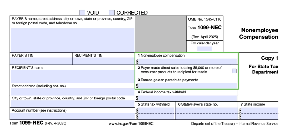 2025 IRS Form 1099 NEC MISC Simple Instructions PDF 