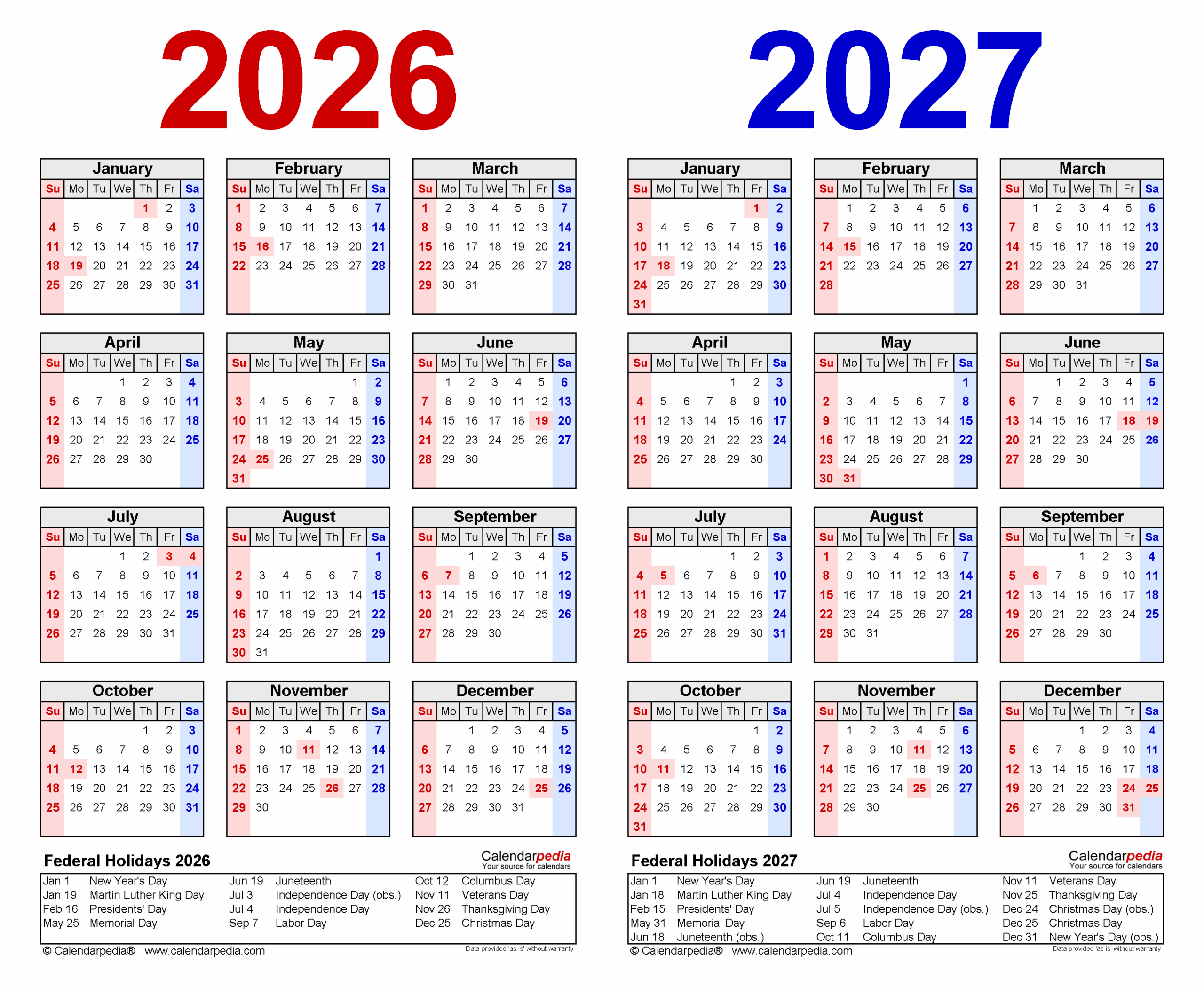July 2026 To June 2027 Calendar