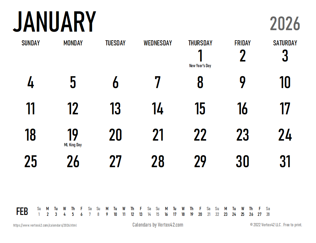 Printable Academic Calendar 2026-26 Monthly