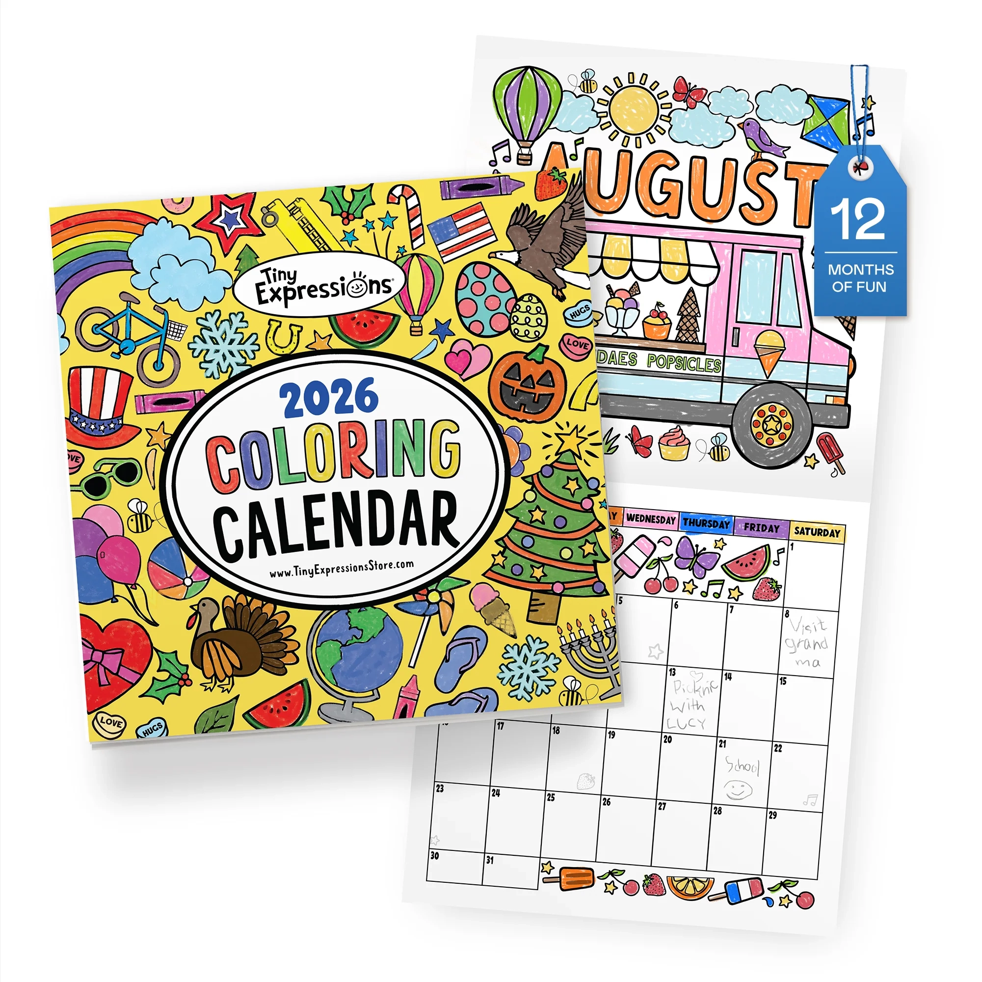 2026 Coloring Calendar For Kids Tiny Expressions