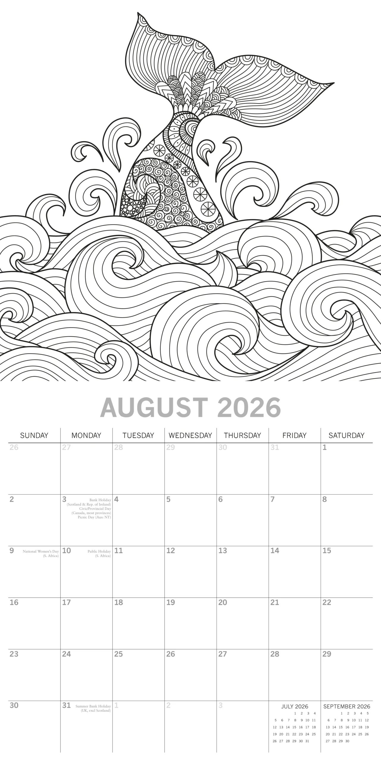 2026 Colouring Square Wall Calendar