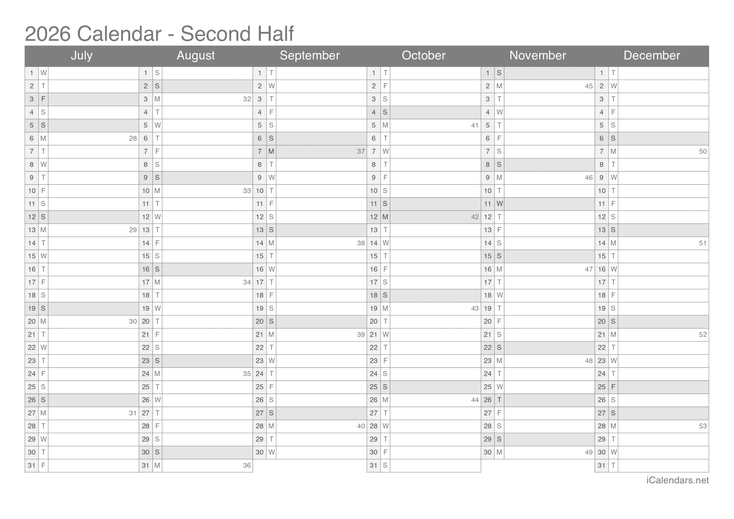 Calendar 2026 Planner Printable