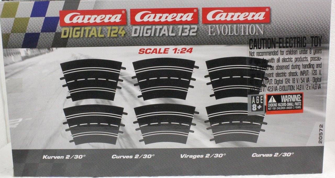 20572 Carrera Curve 2 30 6 Pieces 1 24 Slot Car Track Great 