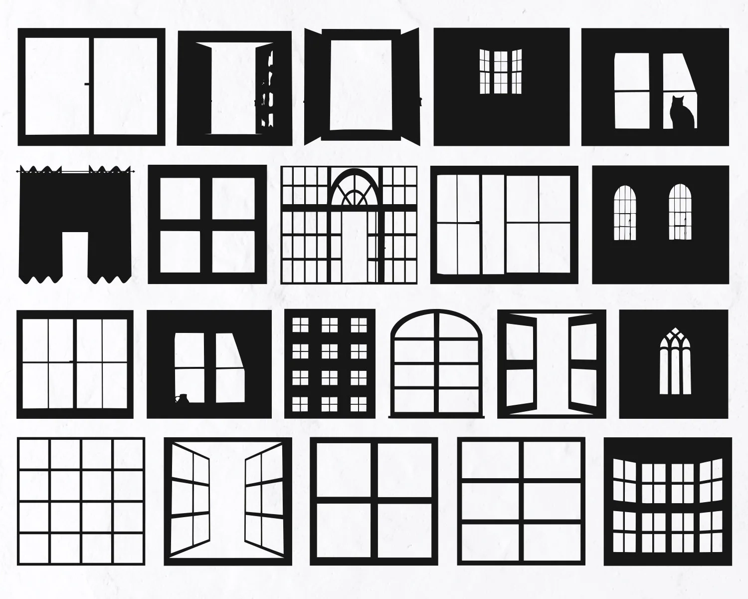 21 Window SVG Bundle Window Black Silhouettes Svg Window Cricut 