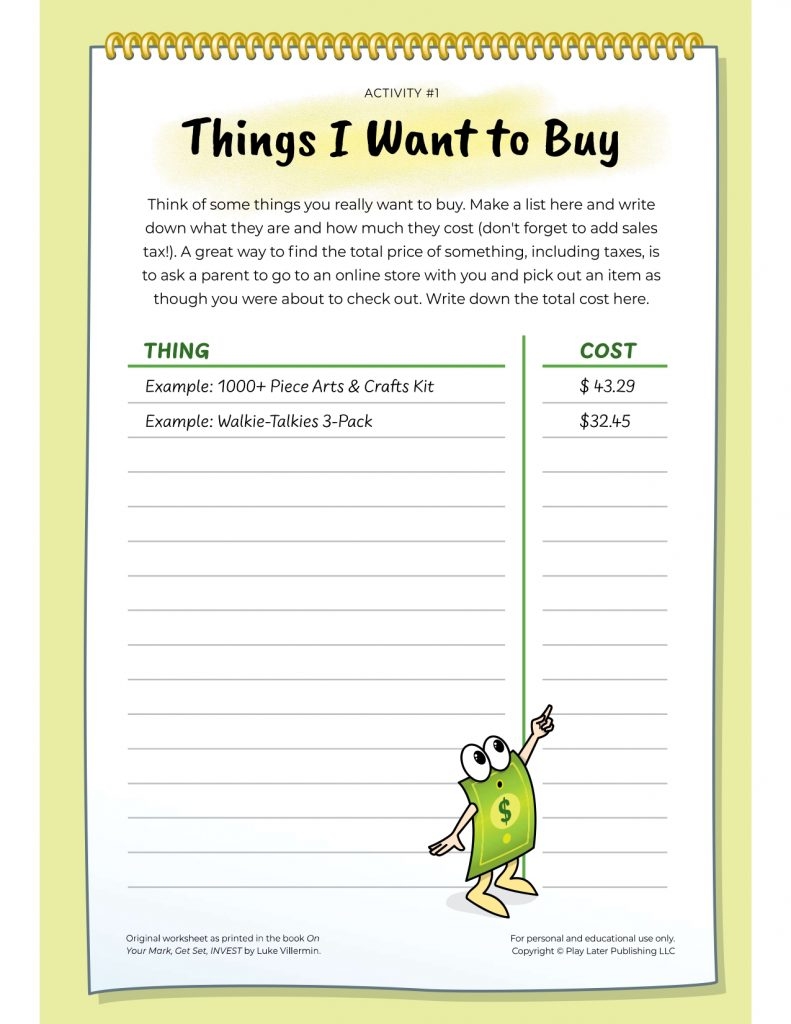 25 Personal Finance Worksheets For Kids Teens And Young Adults
