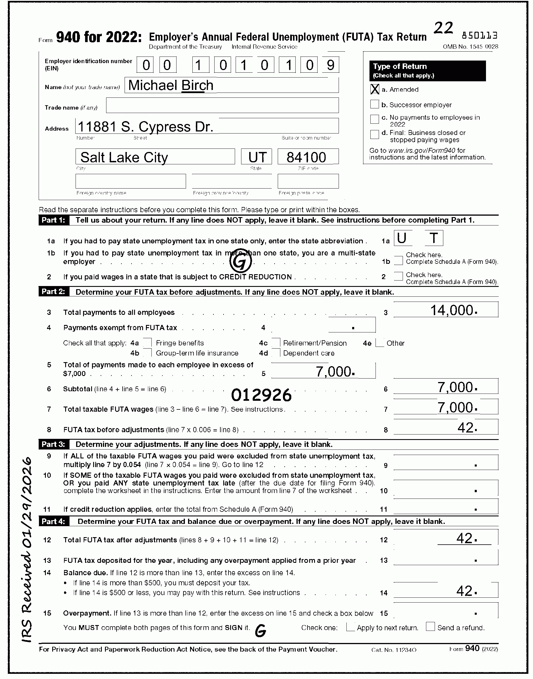 3 11 154 Unemployment Tax Returns Internal Revenue Service