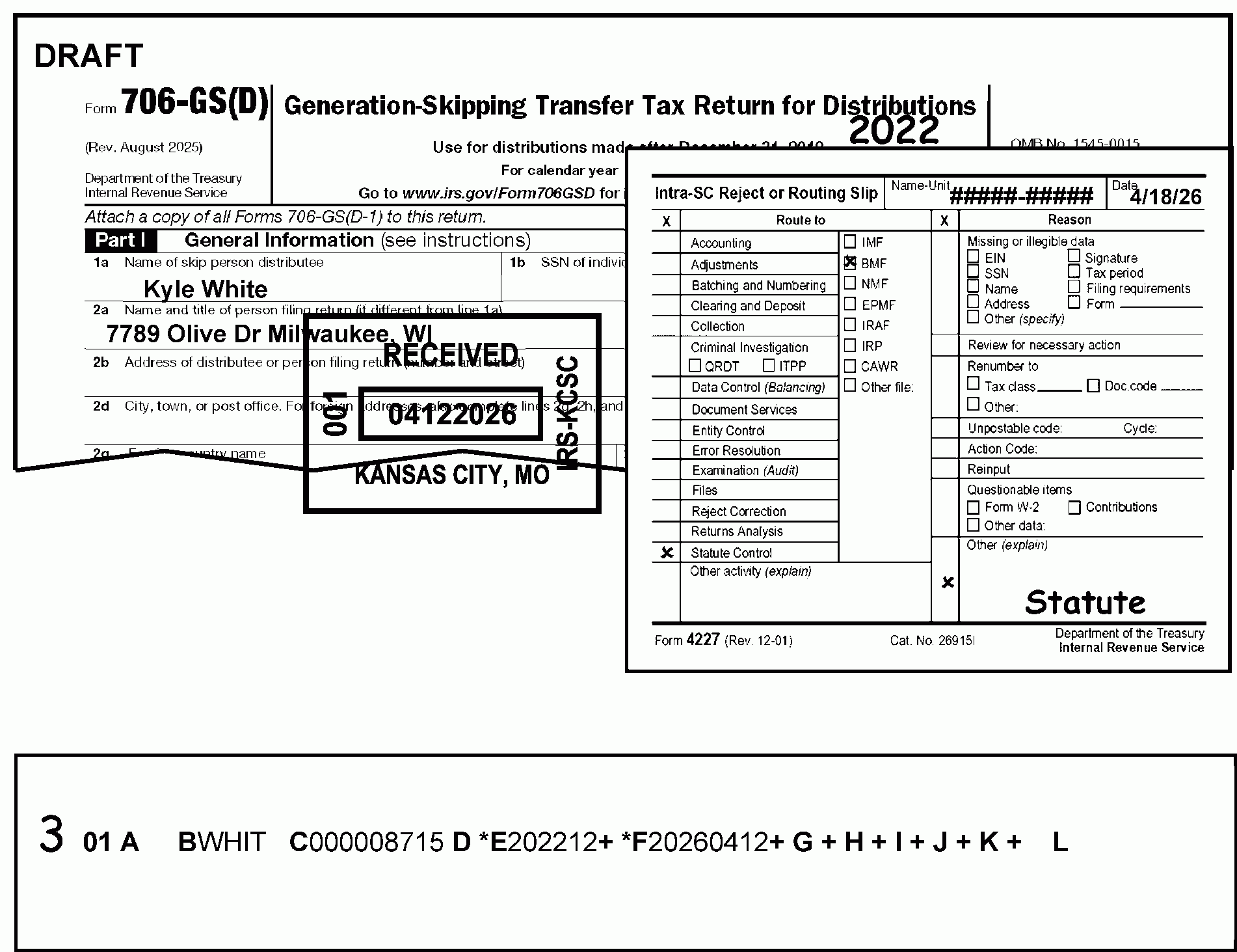 3 12 106 Estate Tax Returns Paper Correction Processing 