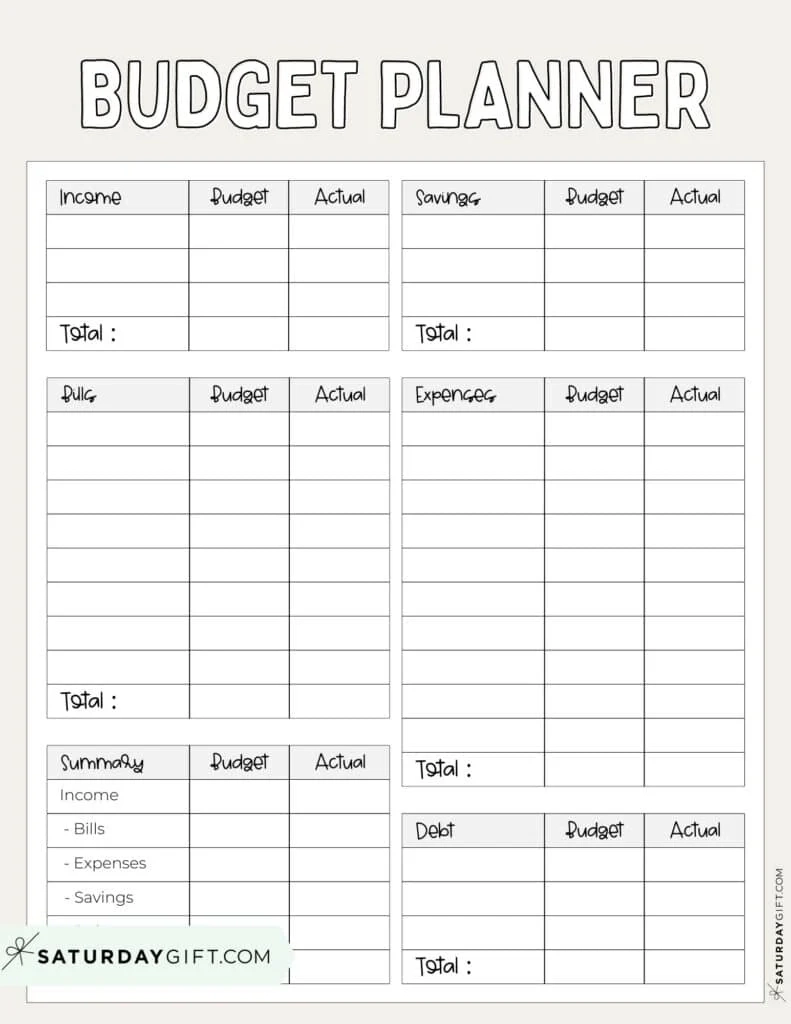 Printable Monthly Budget Worksheet
