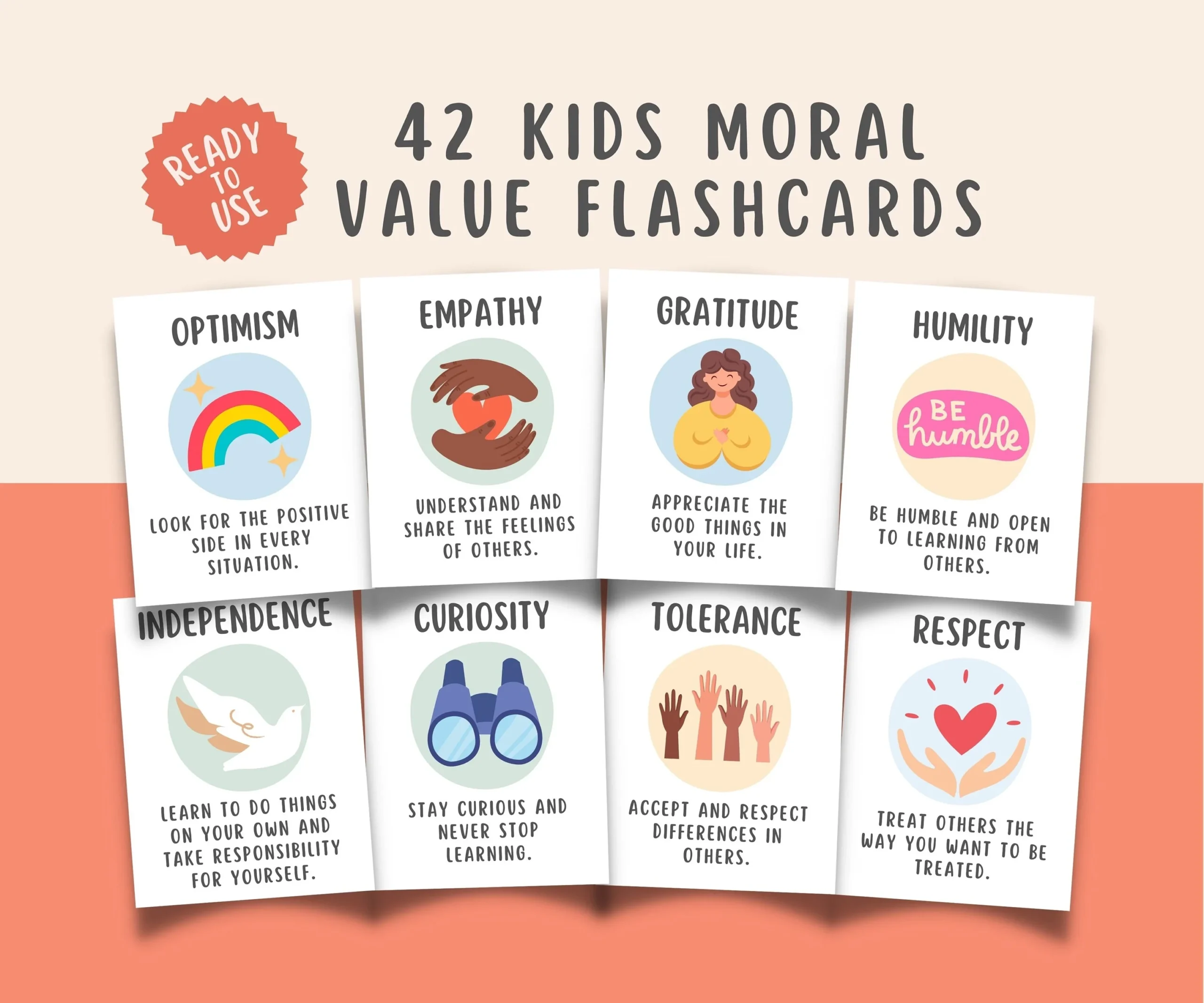 42 Moral Value Cards For Kids
