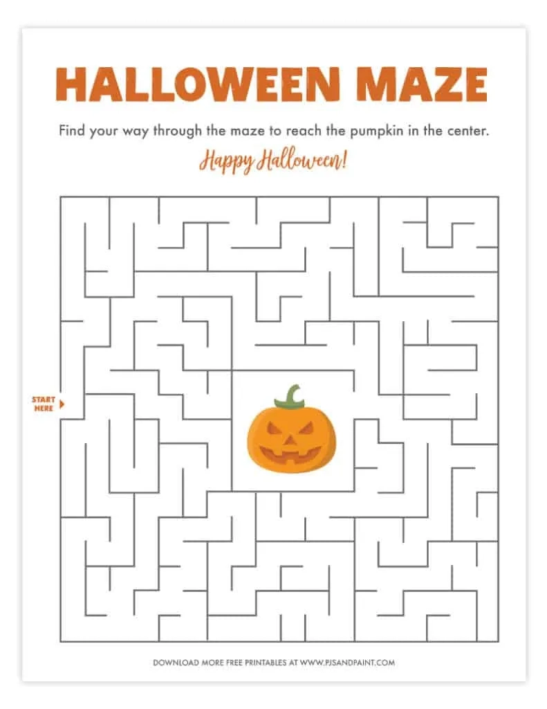 45 Free Printable Halloween Games And Activities Pjs And Paint