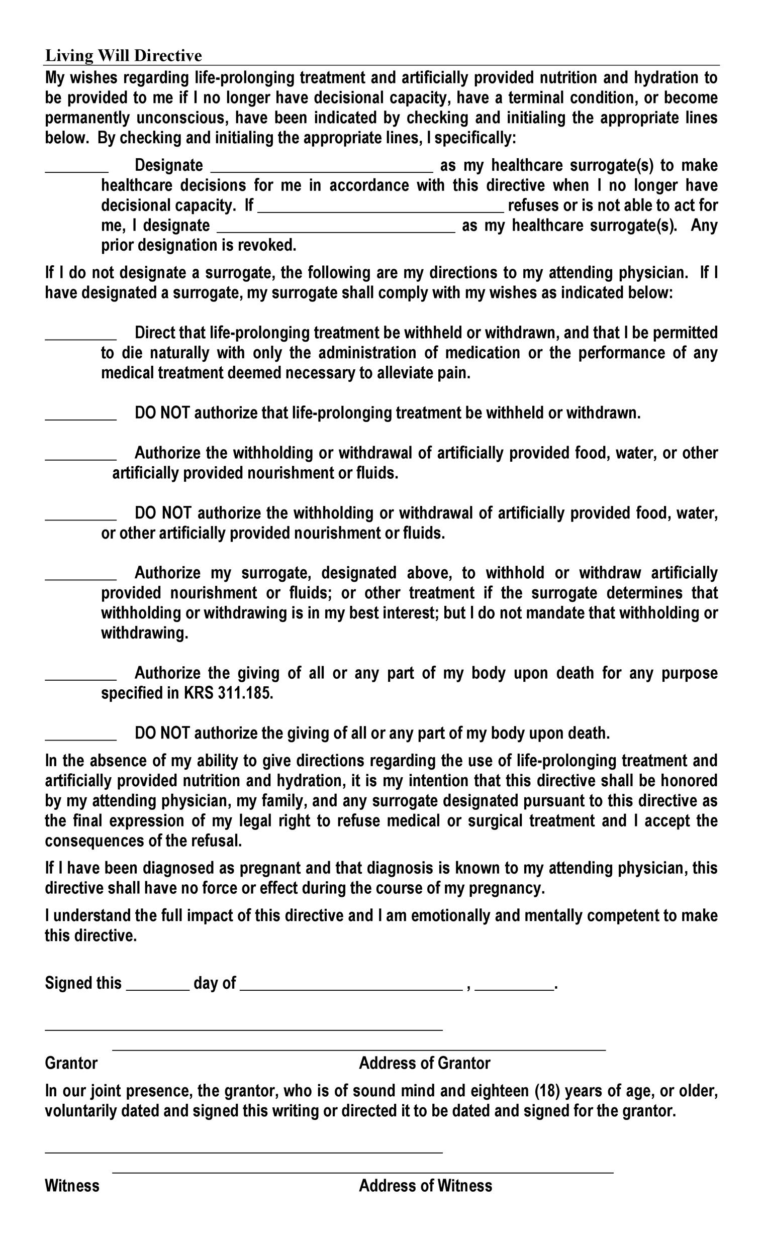 50 Free Living Will Templates amp Forms Word TemplateLab