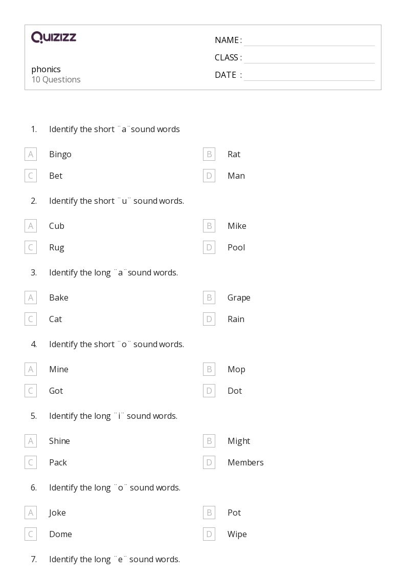 50 Phonics Worksheets For 2nd Class On Quizizz Free amp Printable