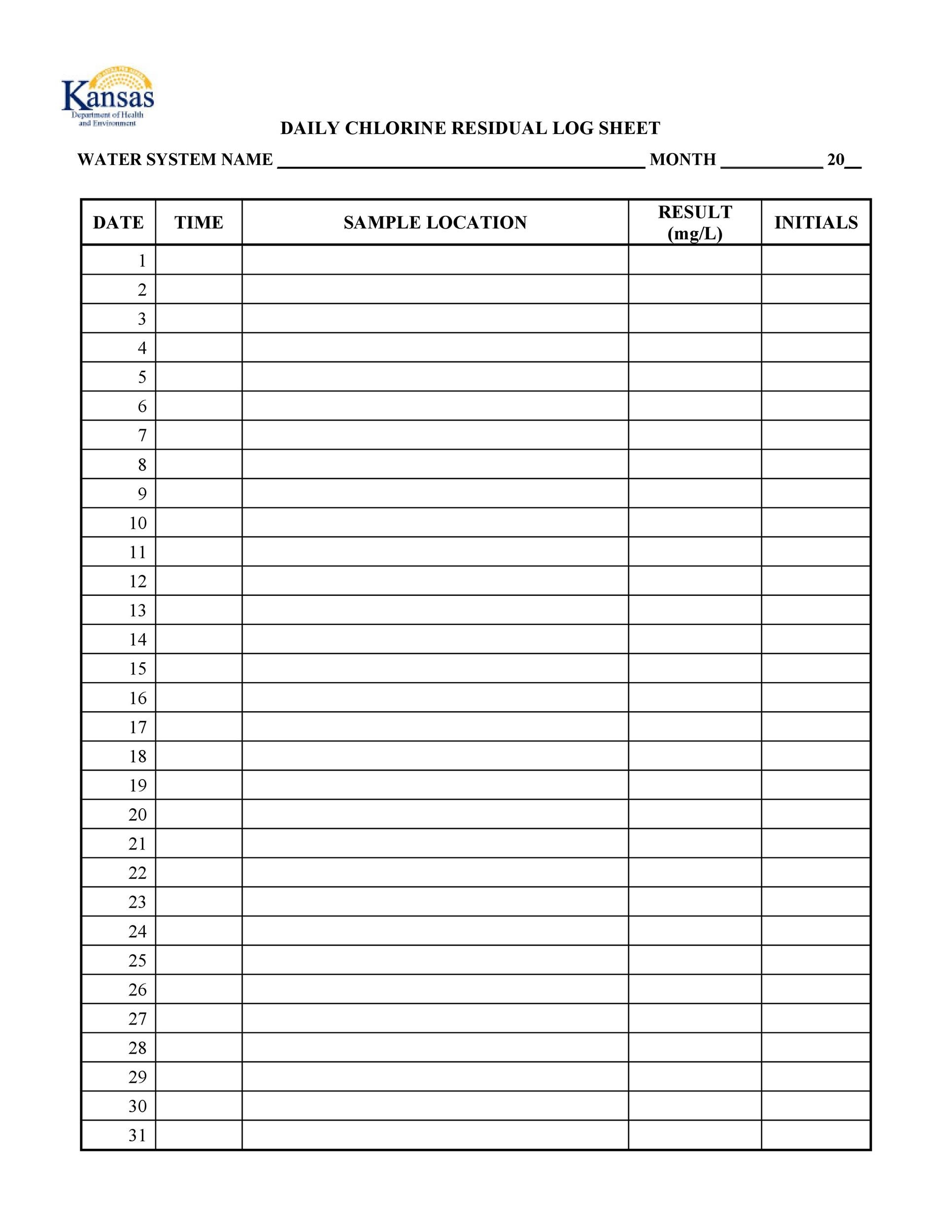 Printable Paper Log