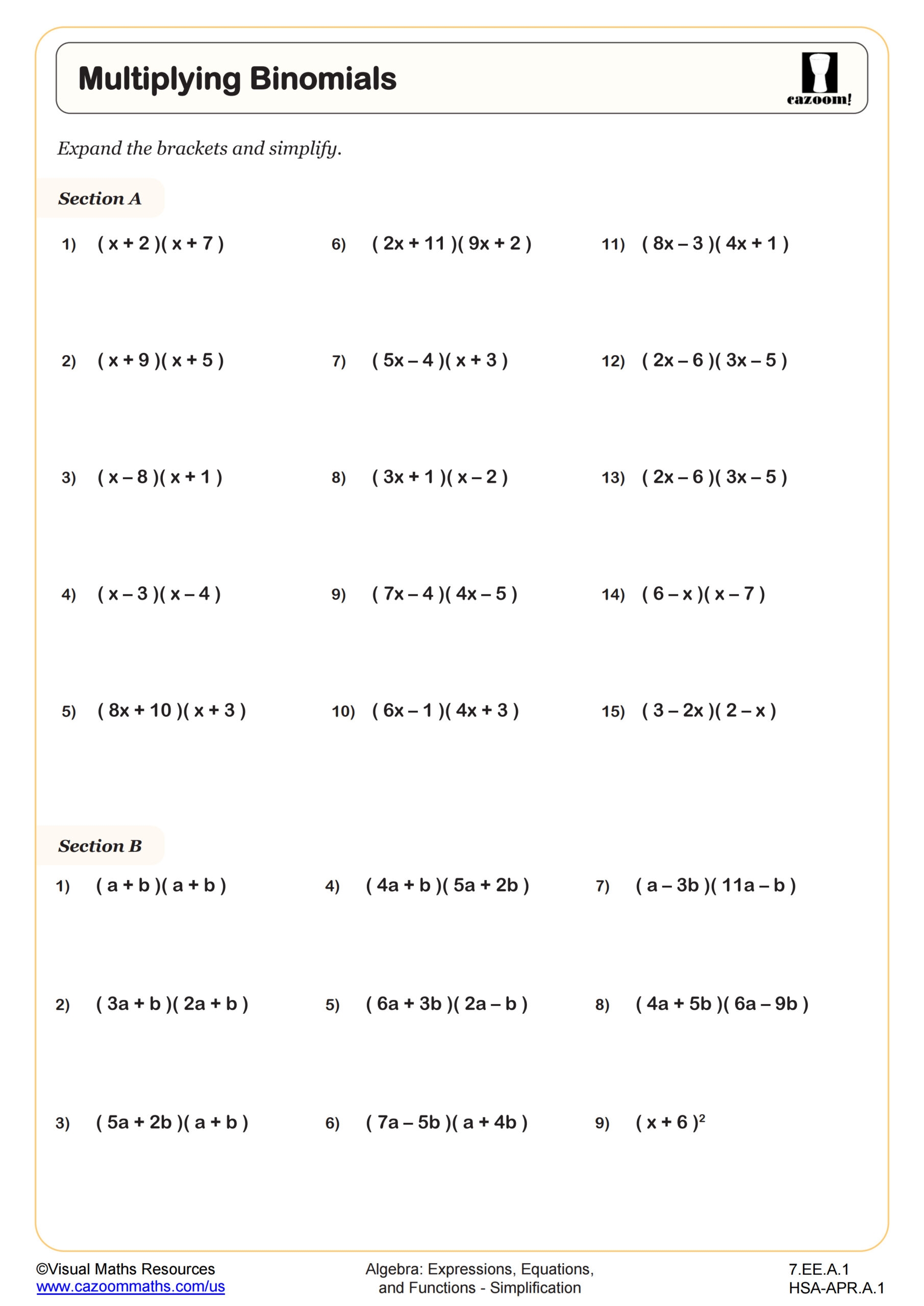 7th Grade Printable Worksheets Free