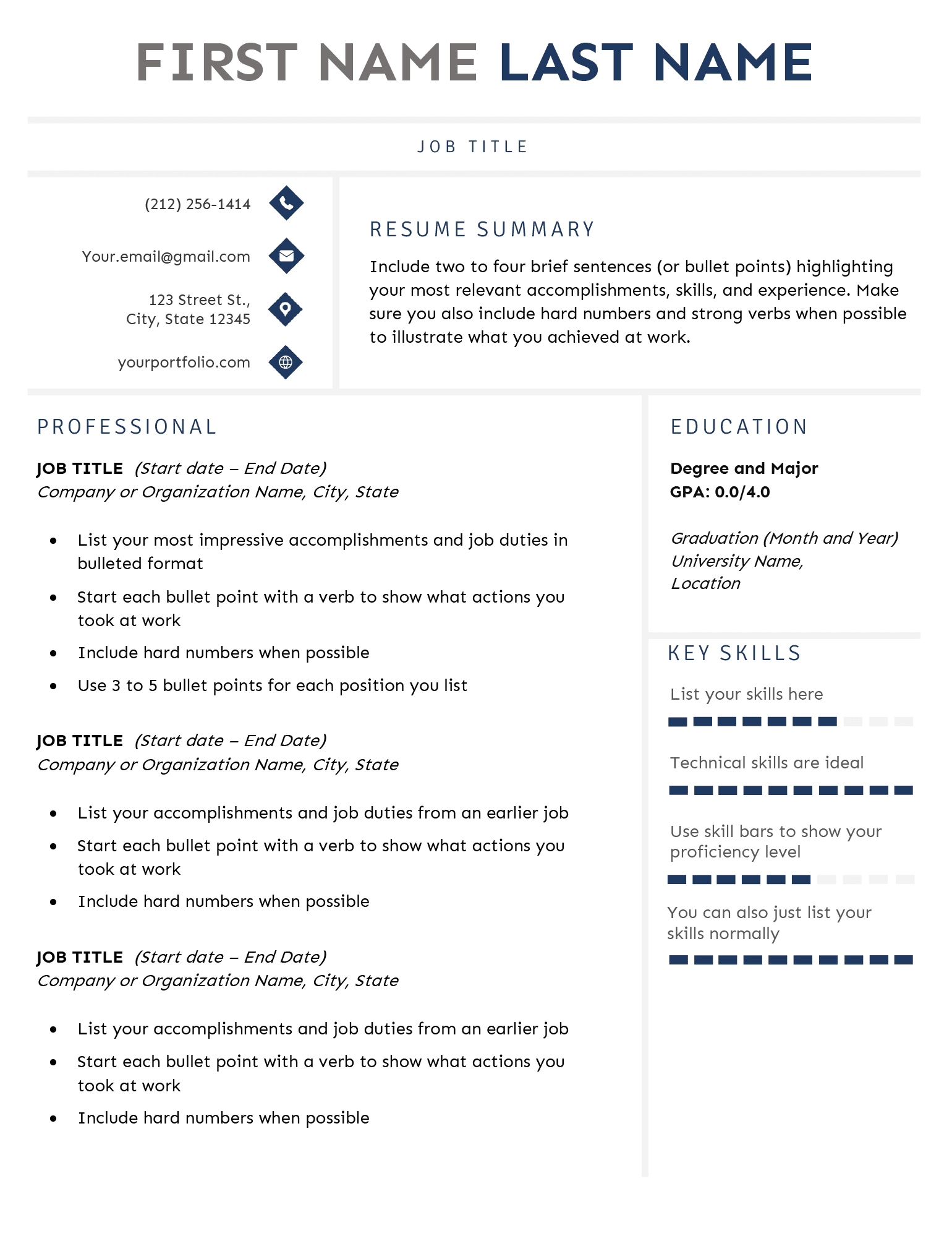 8 Blank Resume Templates Free To Download 