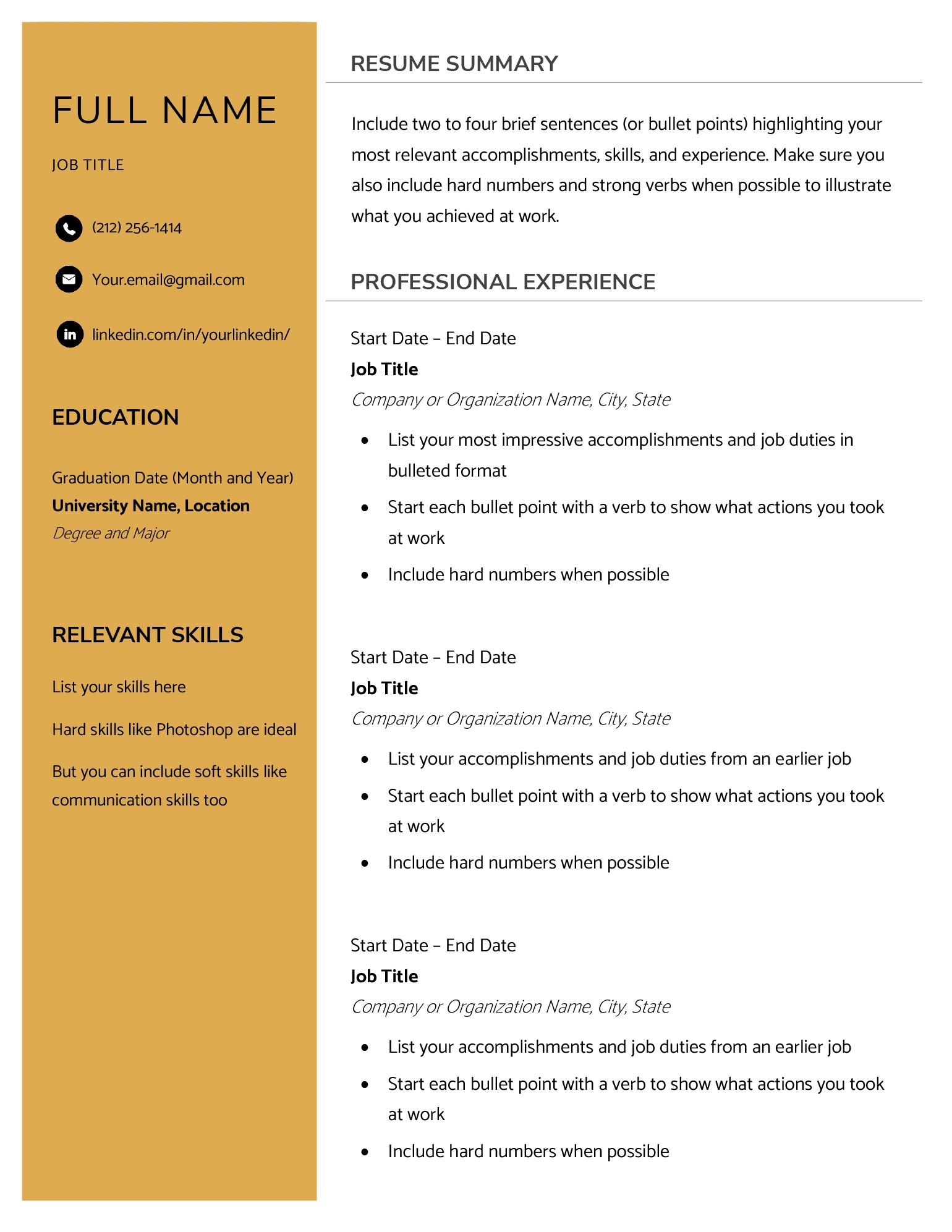 8 Blank Resume Templates Free To Download 