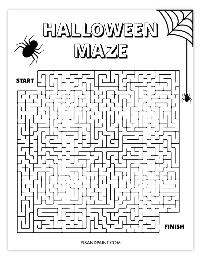 9 Free Printable Halloween Mazes Pjs And Paint