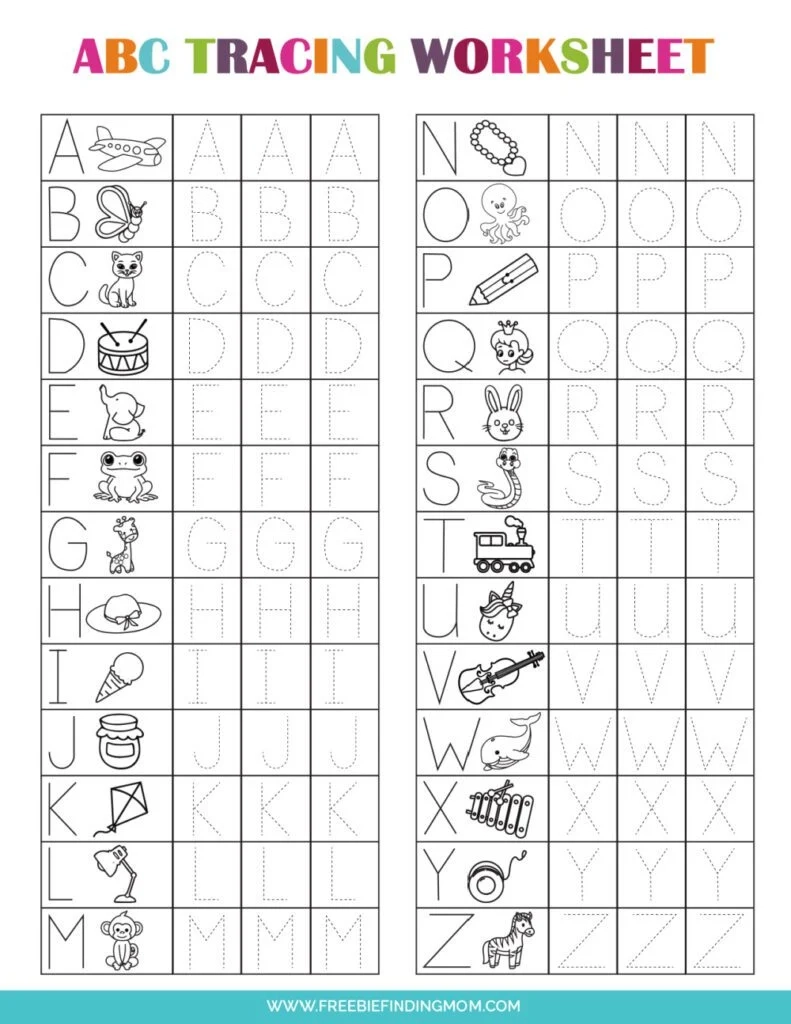 Free Printable Trace Abc