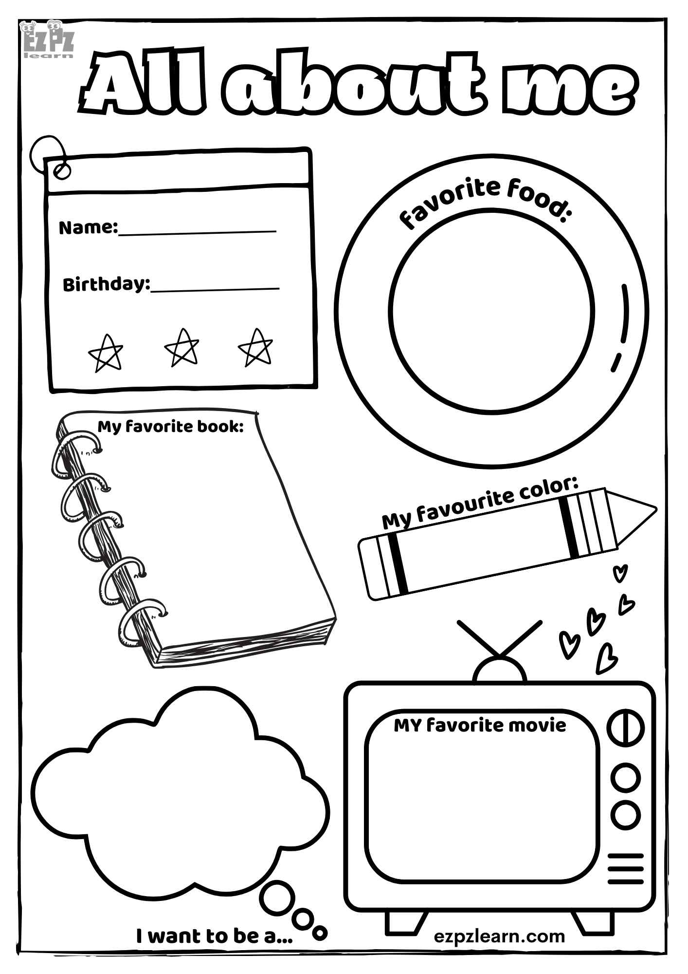 Free All About Me Printable Worksheets