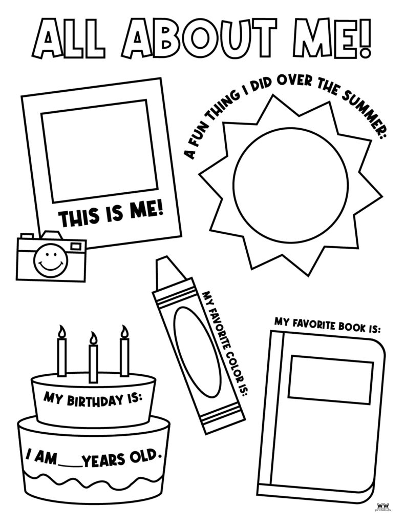 All About Me Printable Worksheets 50 FREE Printables 