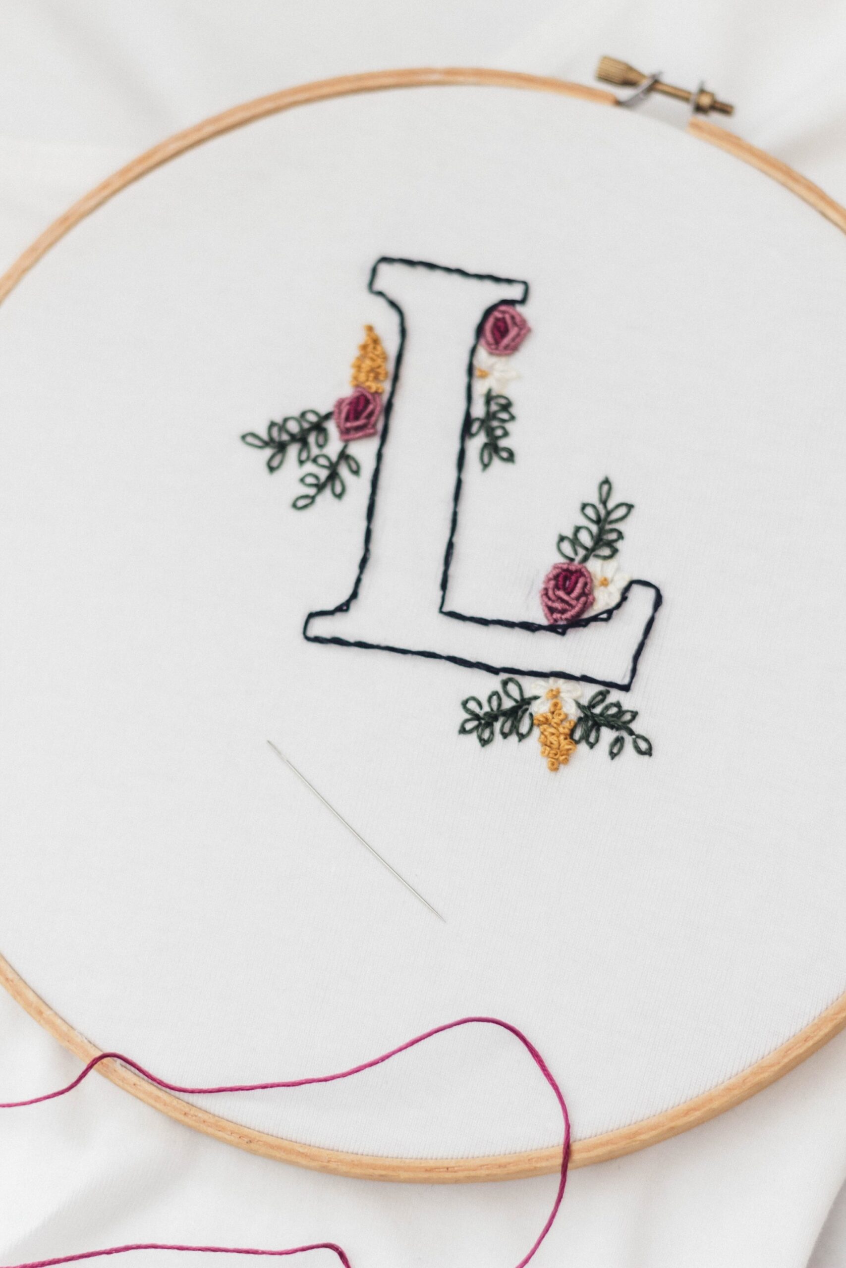 Alphabet For Hand Embroidery Free PDF Template Bouquet 