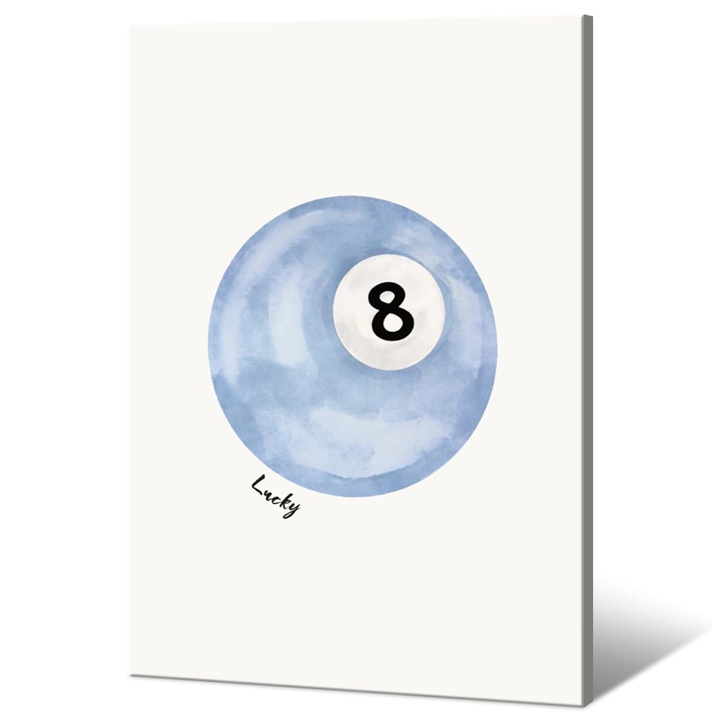 Amazon Trendy Lucky You Posters Vintage Blue 8 Ball Wall Art 