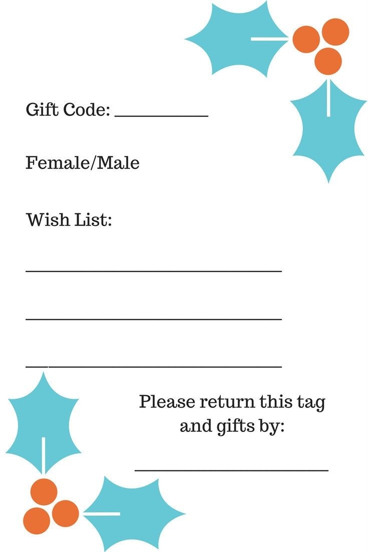 Angel Tree Gift Tags Giving Tree Template NOT EDITABLE 