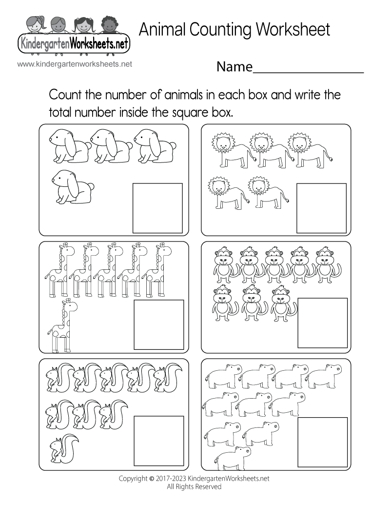 Animal Counting Worksheet Free Printable Digital amp PDF