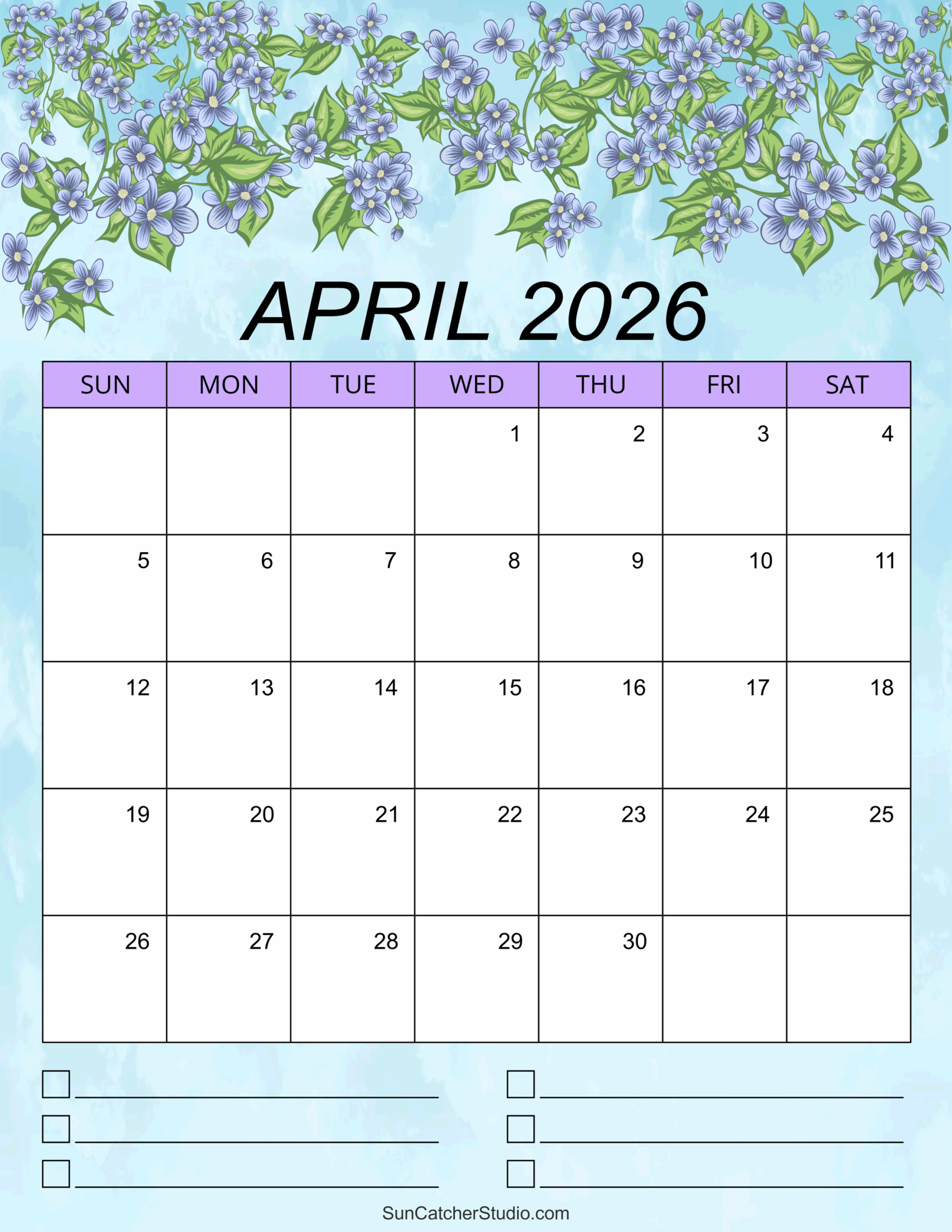 Free Printable Calendars 2026 With Designs