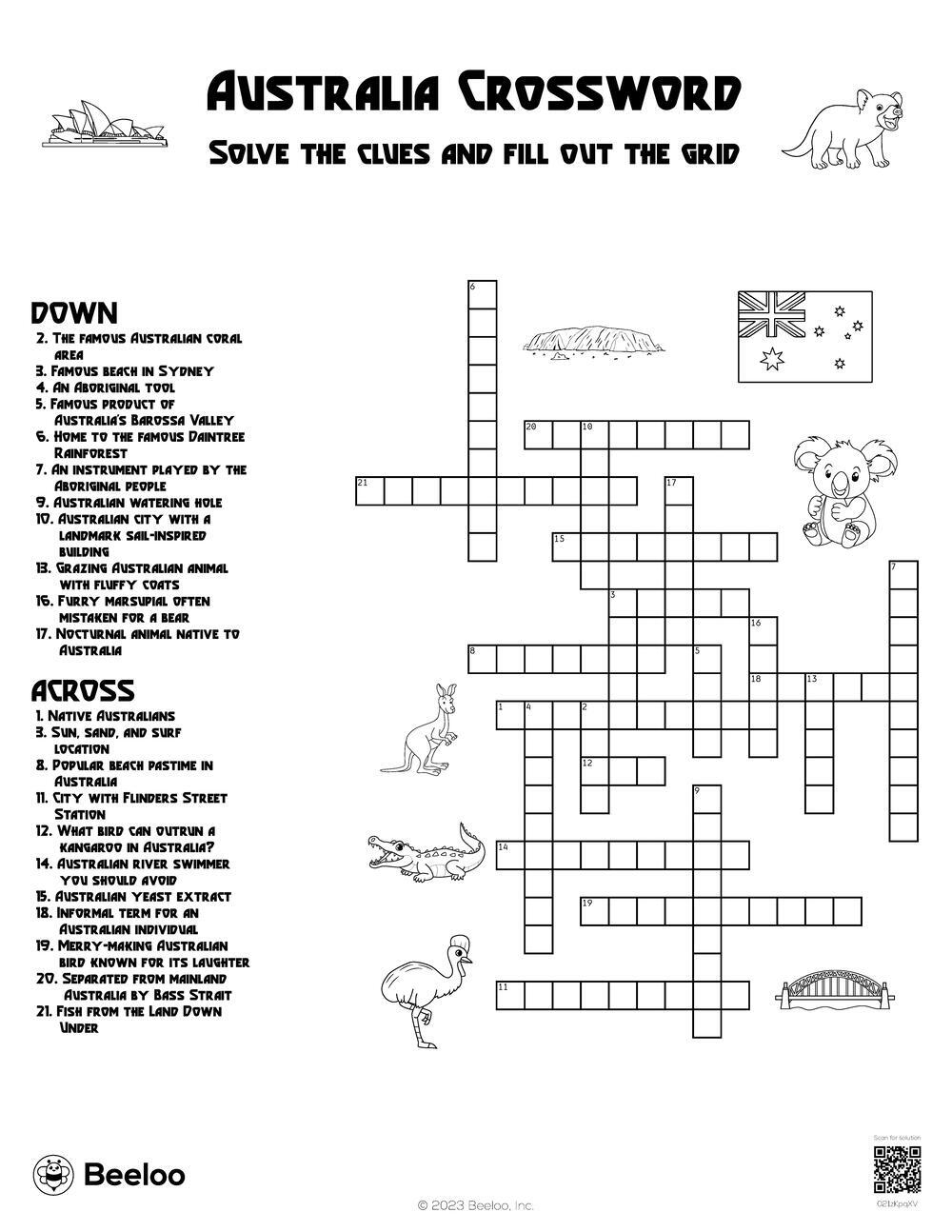 Crossword Puzzles For 10 Year Olds Printable
