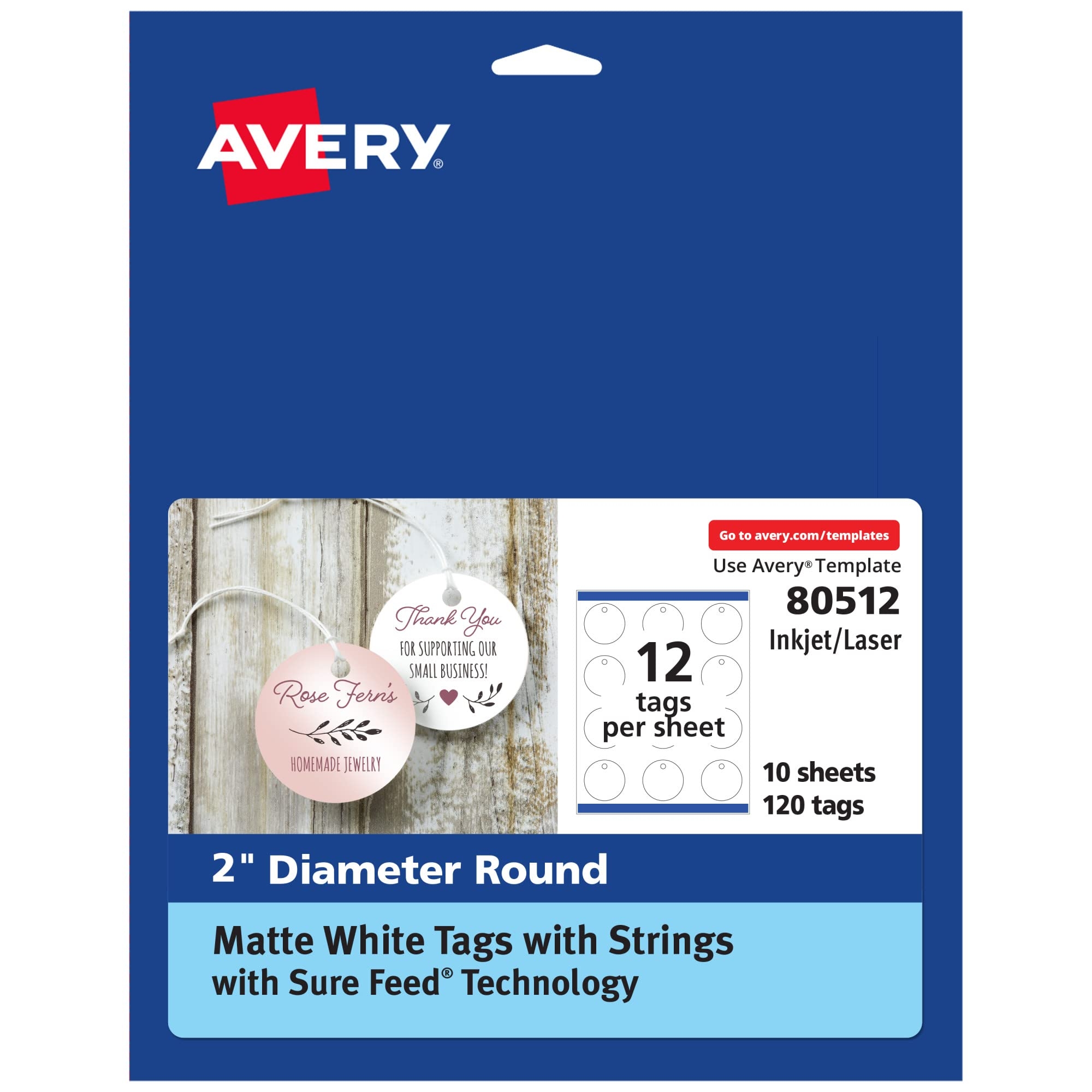 Avery Round Labels With Sure Feed Technology 2 Diameter Matte 