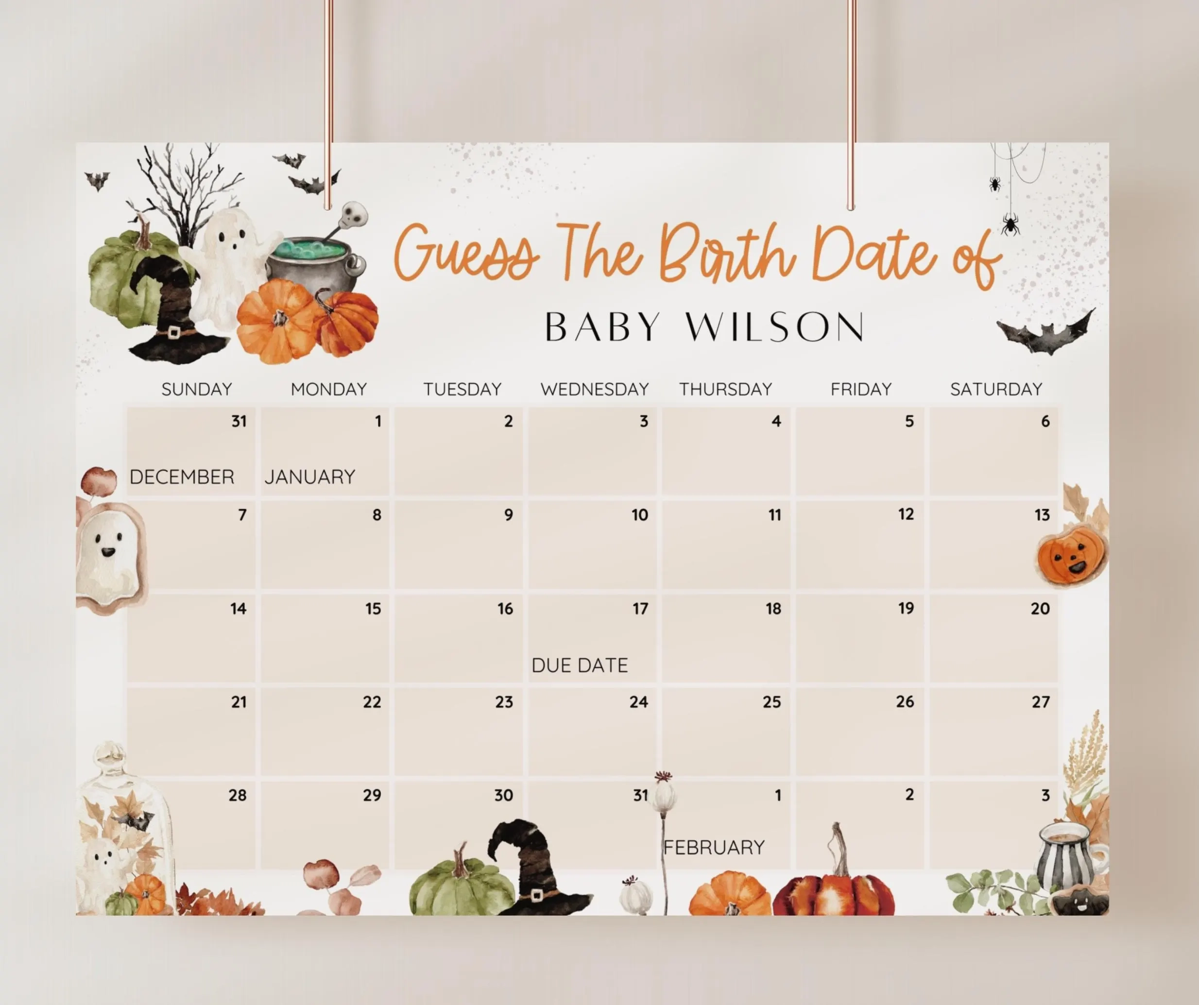 Baby Shower November Calendar Etsy de