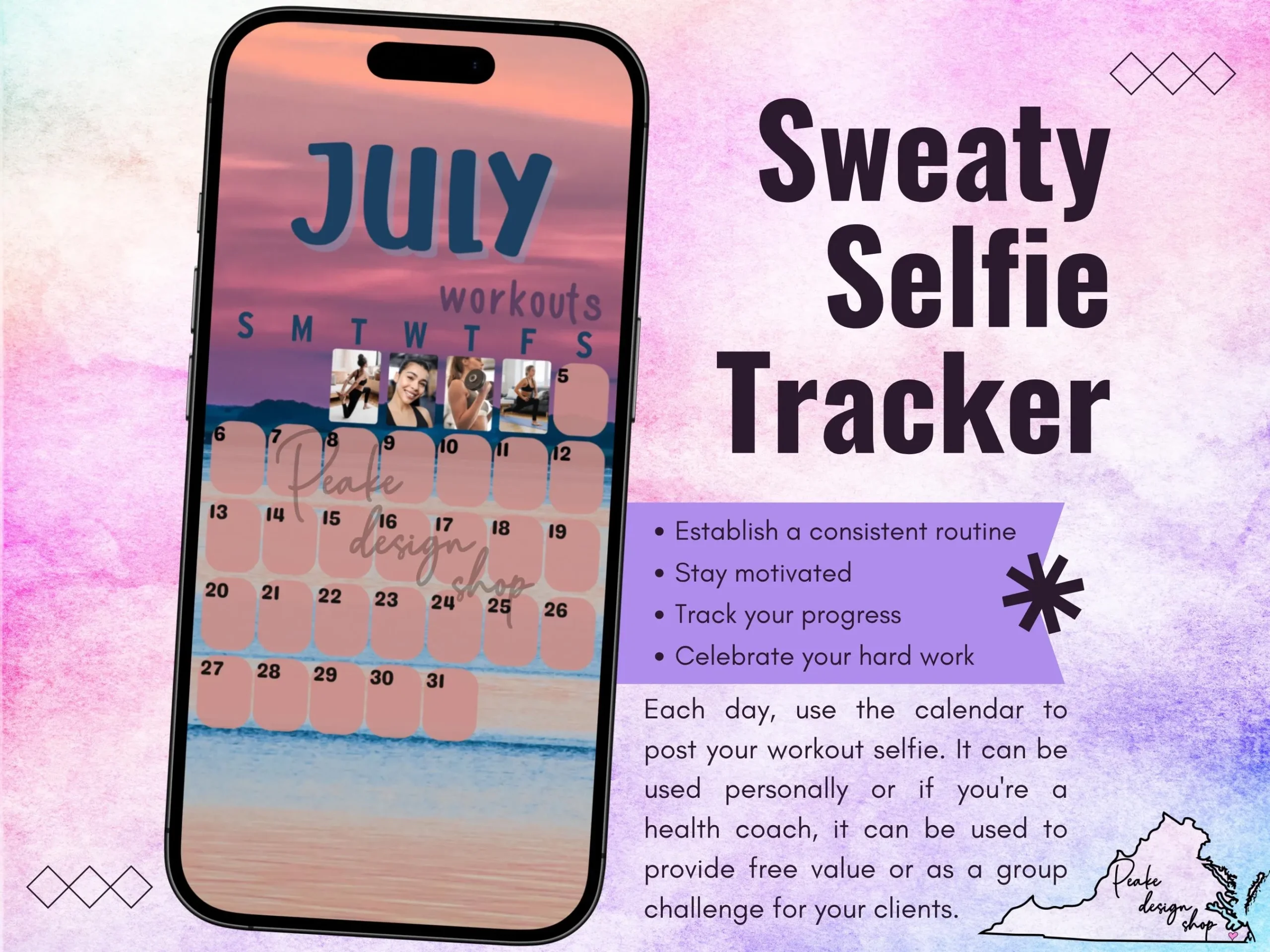 Beachbody Calendar Etsy New Zealand