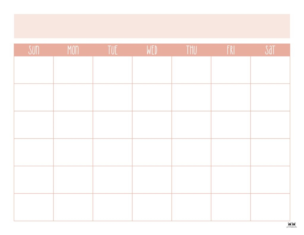 Blank Calendars 15 FREE Printables Printabulls