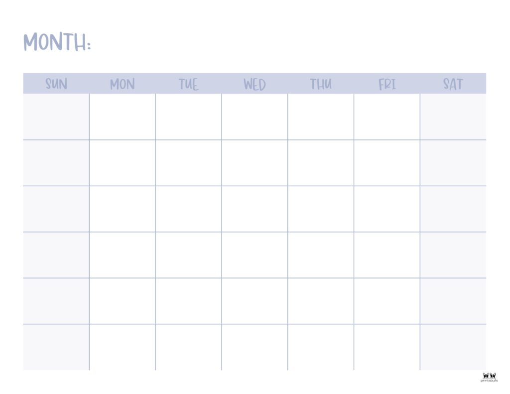 Free Blank Printable Calendar Pages