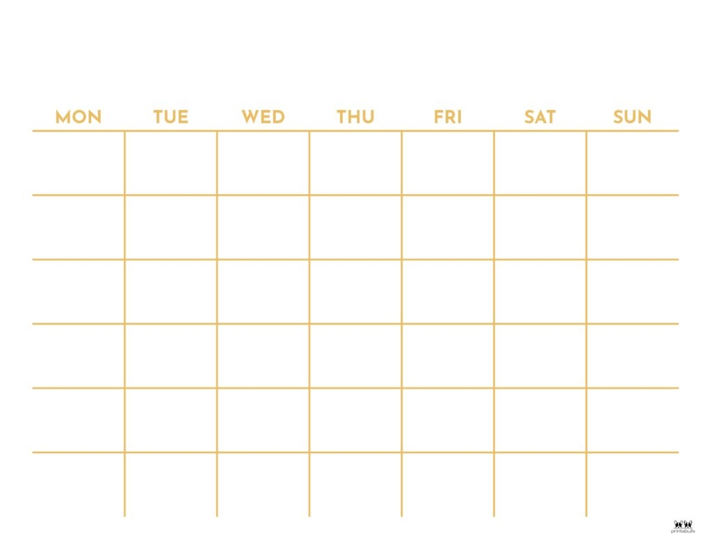 Blank Calendar Printable Sheet