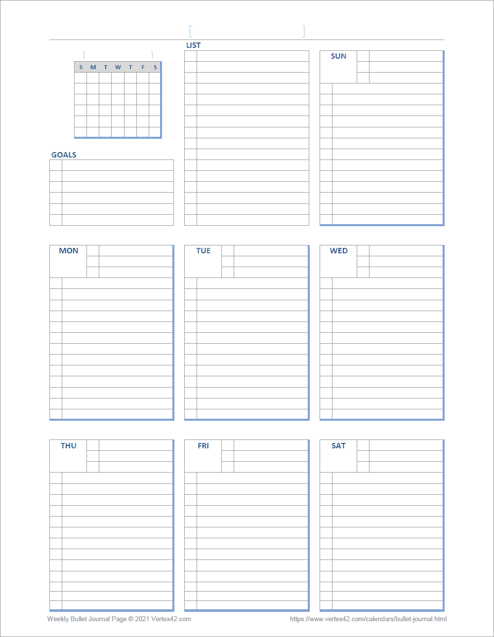 Free Printable Bullet Journal Templates