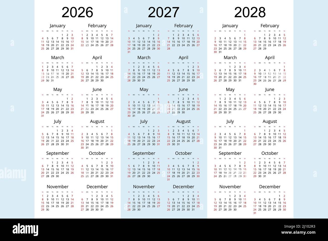 Printable 2026 And 2027 Calendar